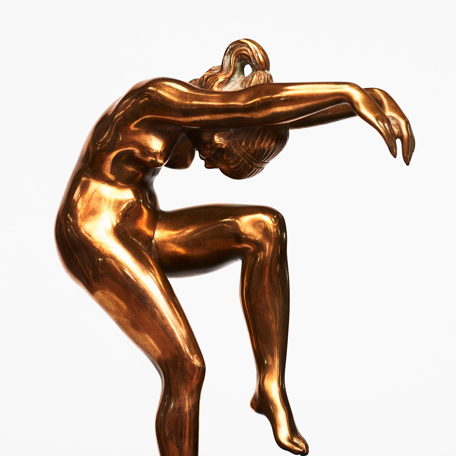 Art Deco Bronze Sculpture by Jens Jakob Bregnø 1