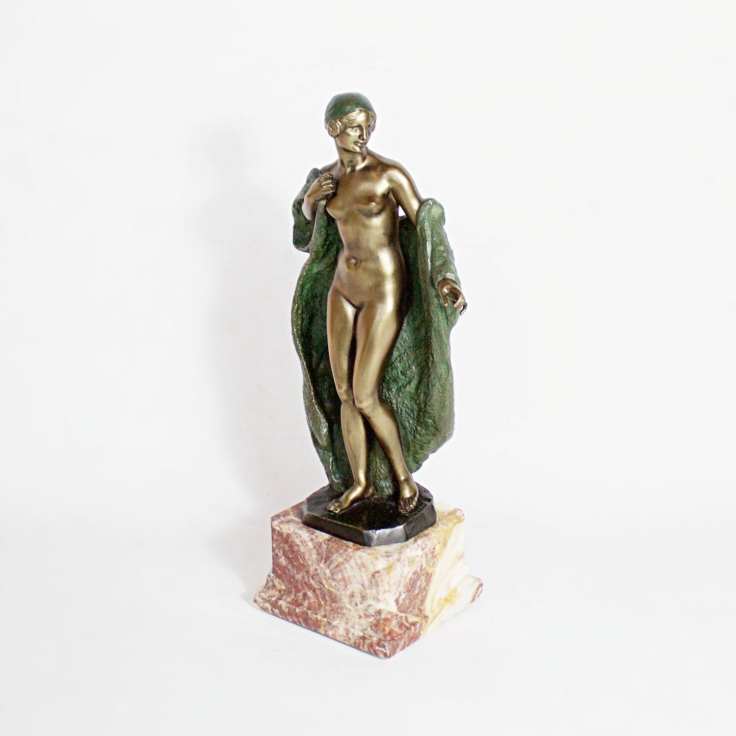 Bronze-Skulptur im Art déco-Stil von Joé Descomps, Frankreich, um 1925 (Französisch) im Angebot