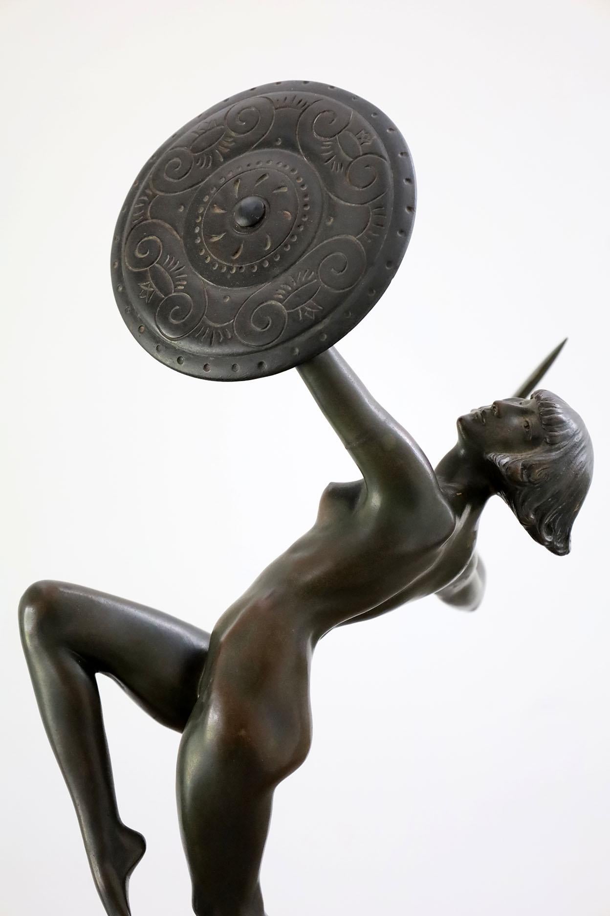 Art Deco Bronze Sculpture by Pierre Le Faguays For Sale 5
