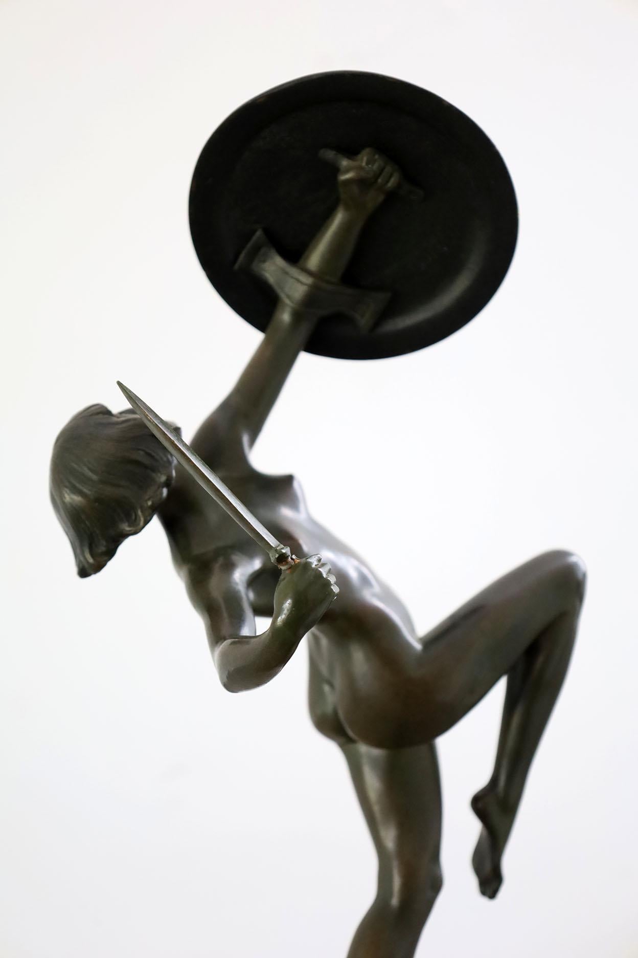 Art Deco Bronze Sculpture by Pierre Le Faguays For Sale 6