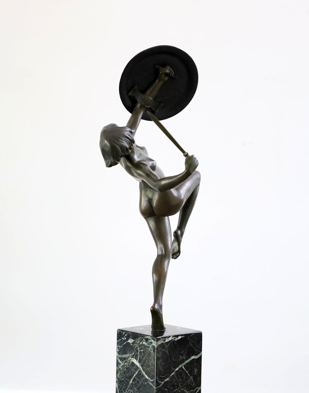 French Art Deco Bronze Sculpture by Pierre Le Faguays For Sale