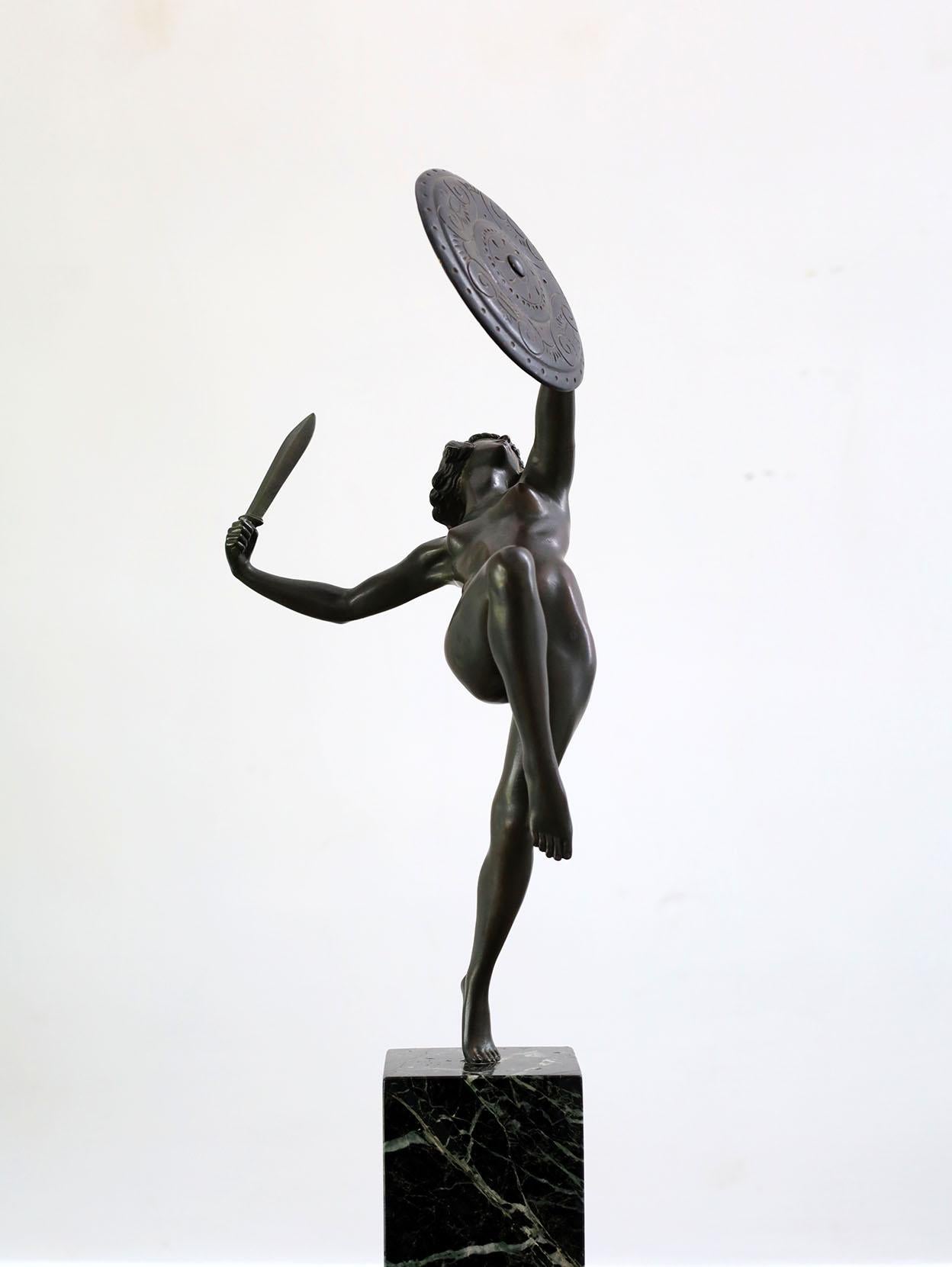Hand-Crafted Art Deco Bronze Sculpture by Pierre Le Faguays For Sale