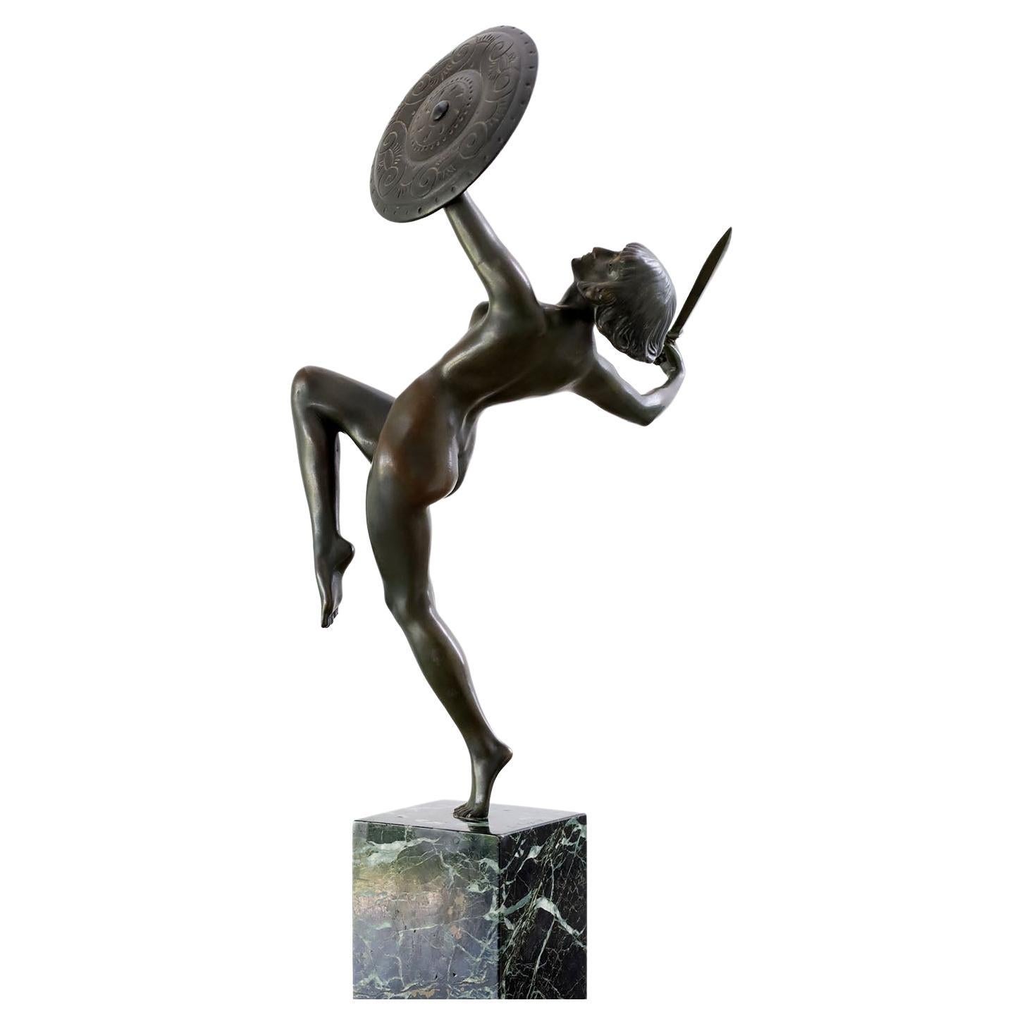 Art Deco Bronze Sculpture by Pierre Le Faguays For Sale
