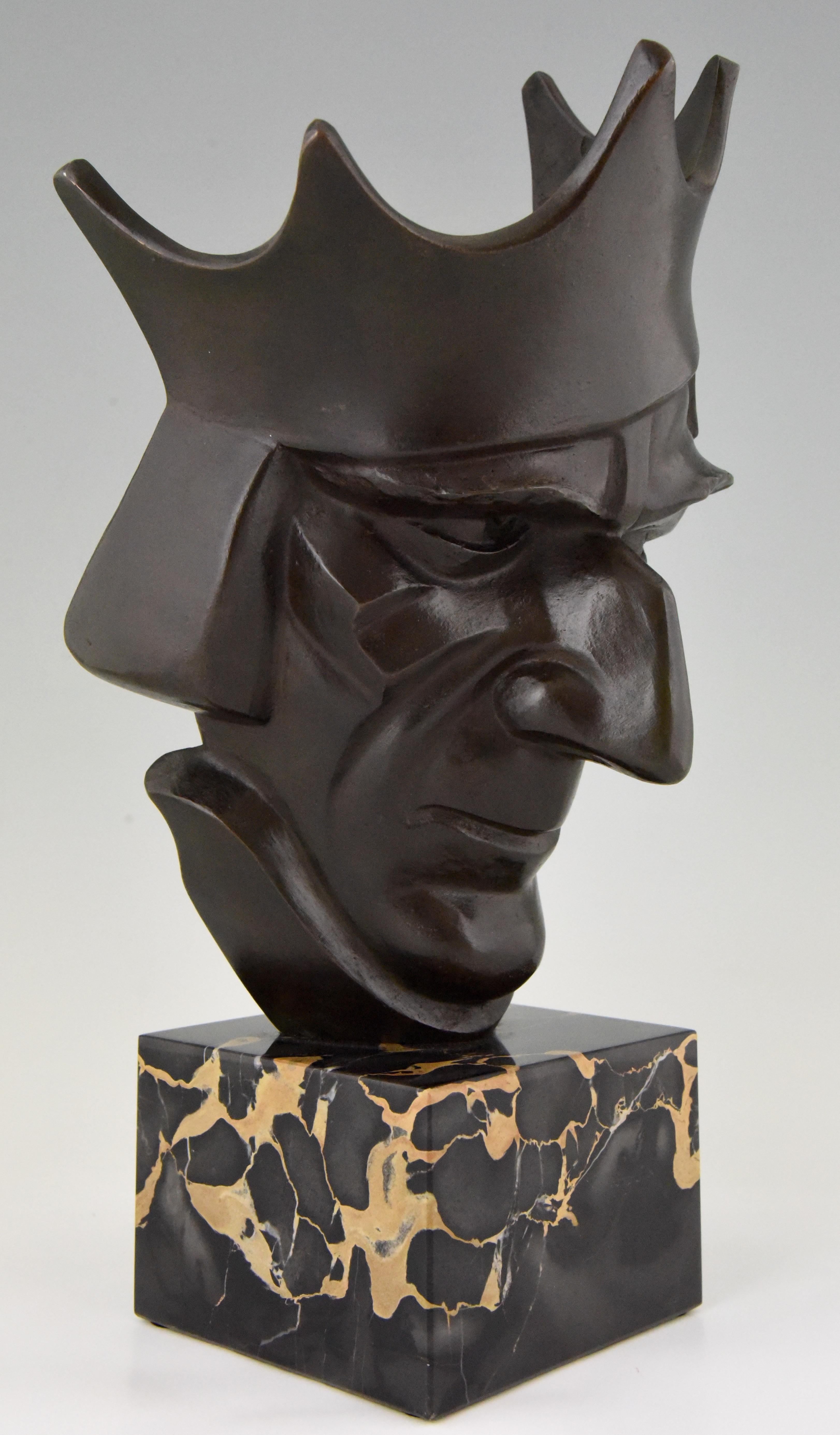 Art Deco Bronzeskulptur Hofnarr mit Krone von Roland Paris:: 1920 (Frühes 20. Jahrhundert)