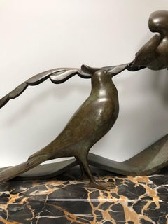 Bronzeskulptur im Art déco-Stil Cuckoo Tits, signiert M. Guillemard, signiert