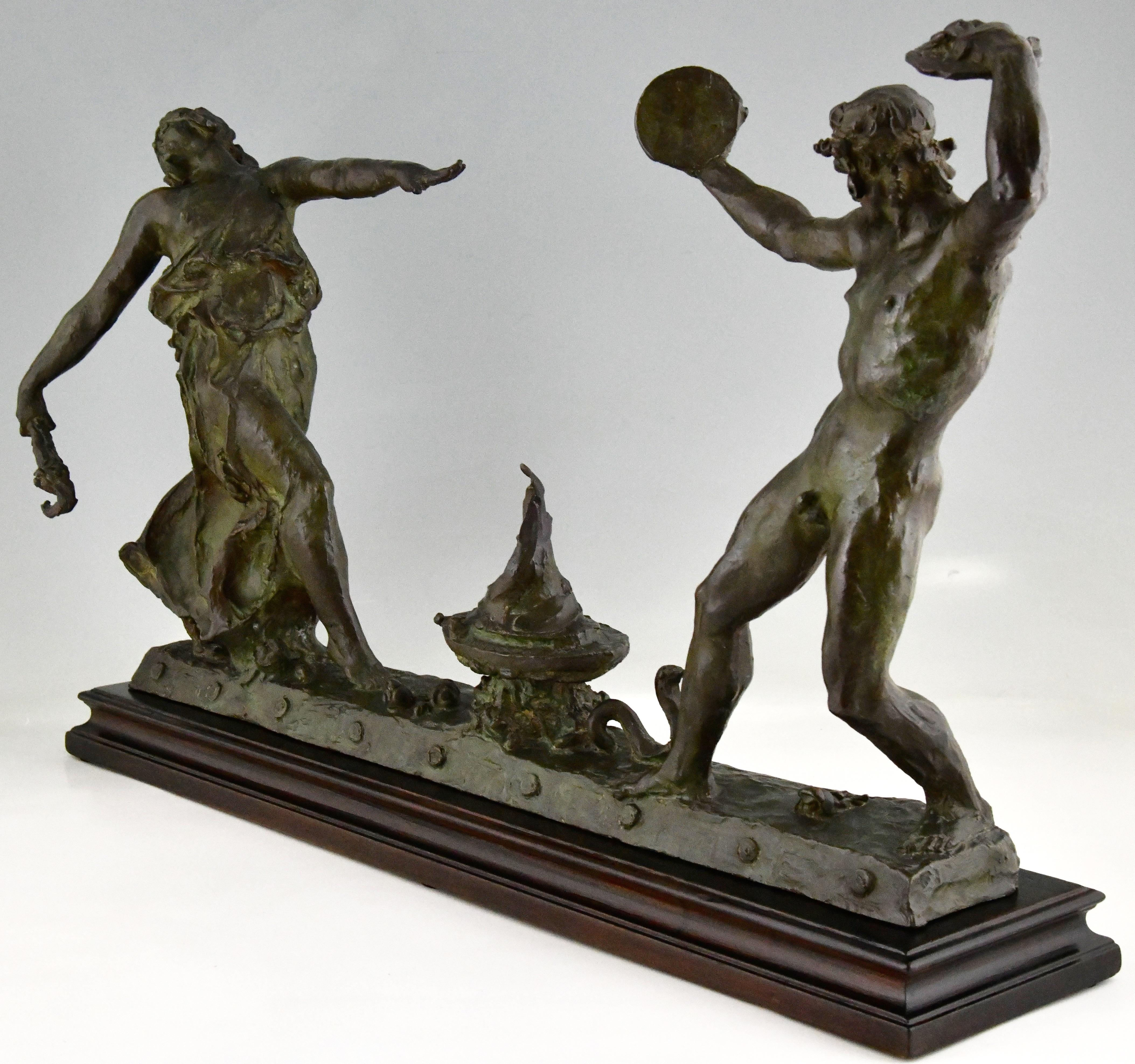 Art Deco Bronze Sculpture Dance of Fire by Félix Benneteau-Degrois 1920 1
