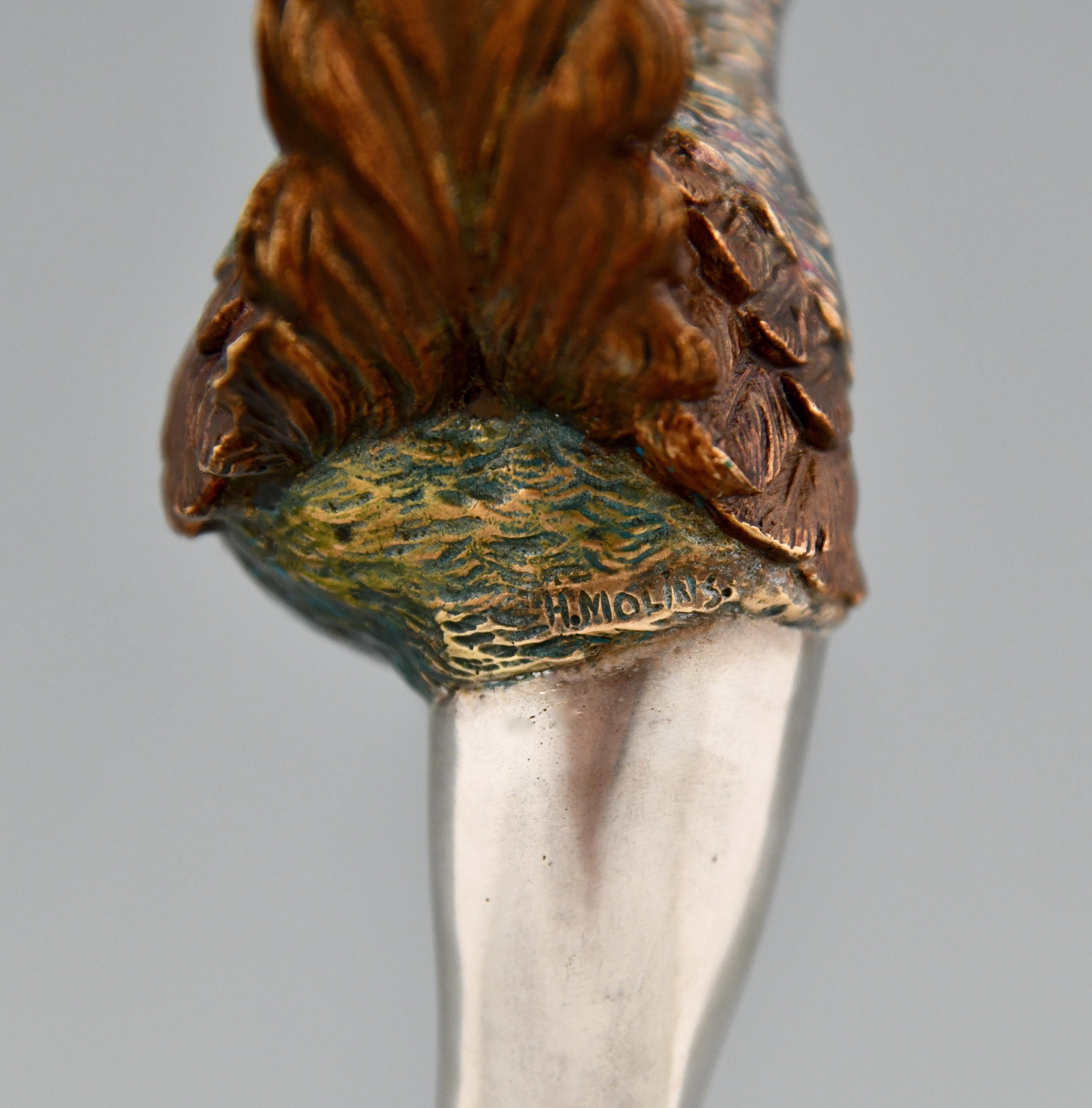 Art Deco Bronze Sculpture Dancer in Bird Costume by Enrique Molins Balleste 1925 10