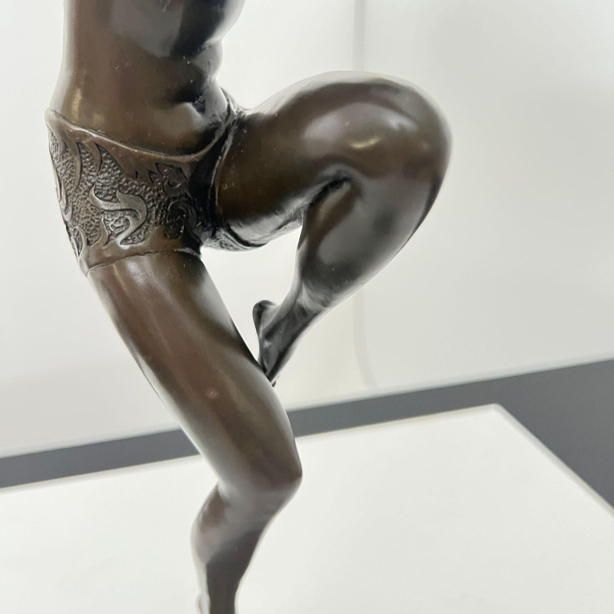 Art Deco Bronze Sculpture, Dancer with Bonnet, Signed ‚Preiss‘, Germany, 20th C. For Sale 7