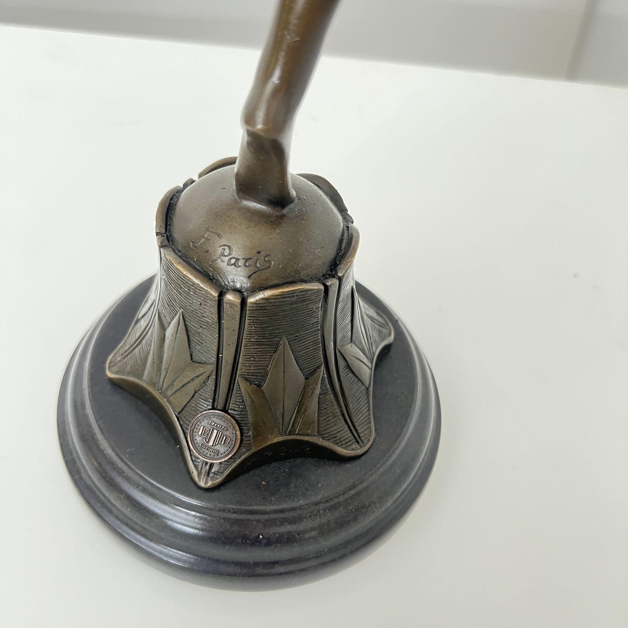 Art Deco Bronze Sculpture, Dancer with Bonnet, Signed ‚Preiss‘, Germany, 20th C. For Sale 3