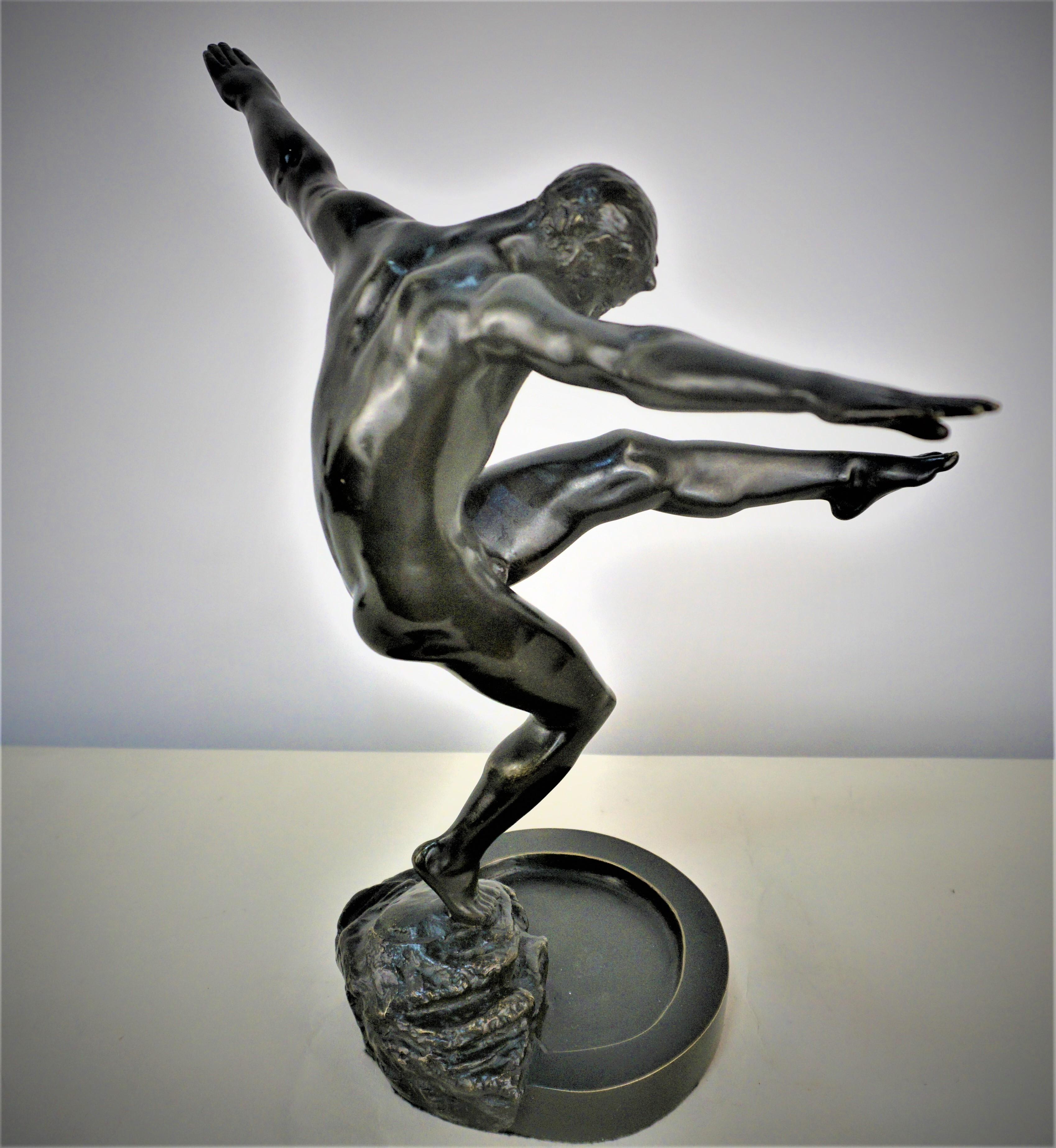 Art Deco Bronze Sculpture Dancing Satyr  2