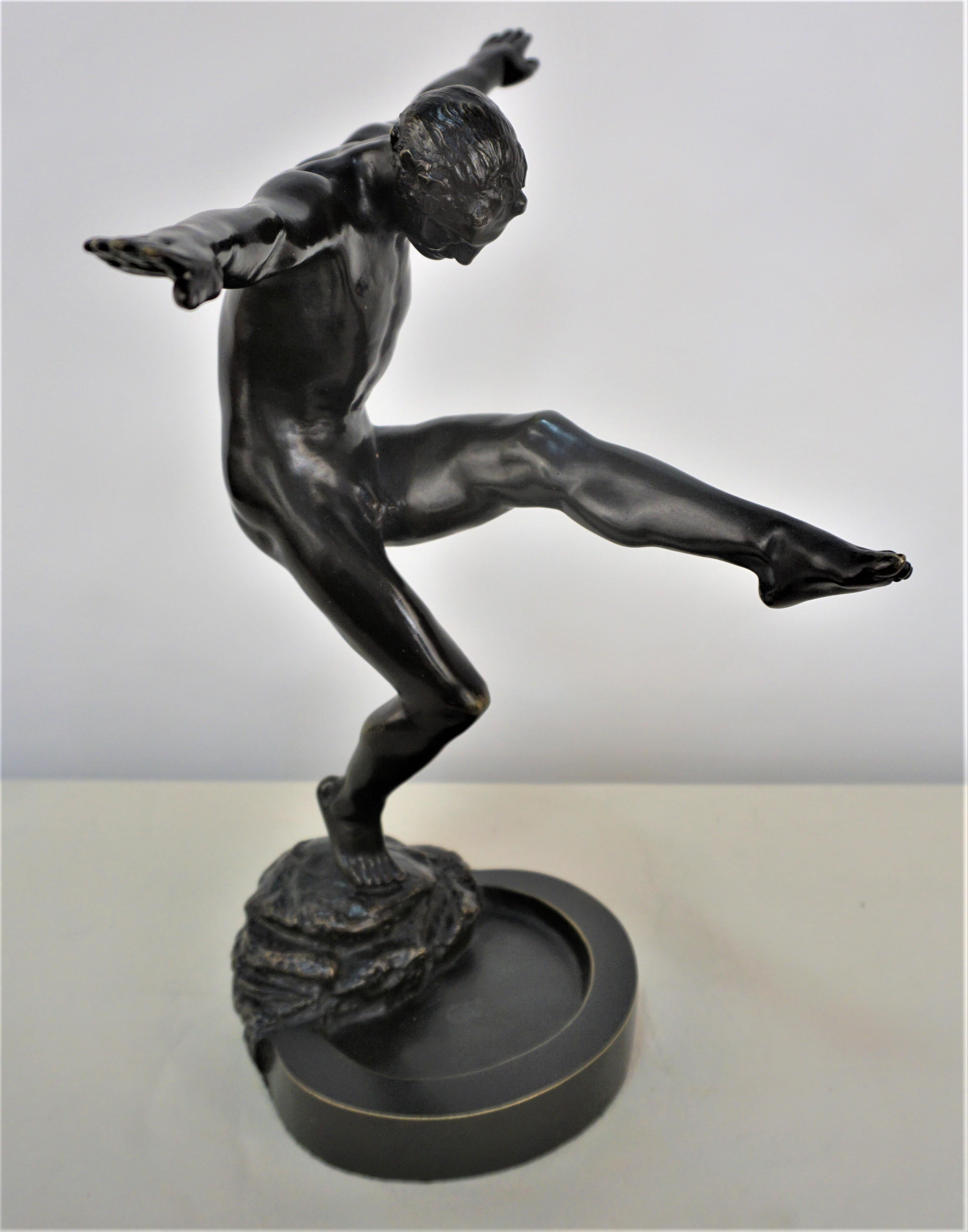 Art Deco Bronze Sculpture Dancing Satyr  3