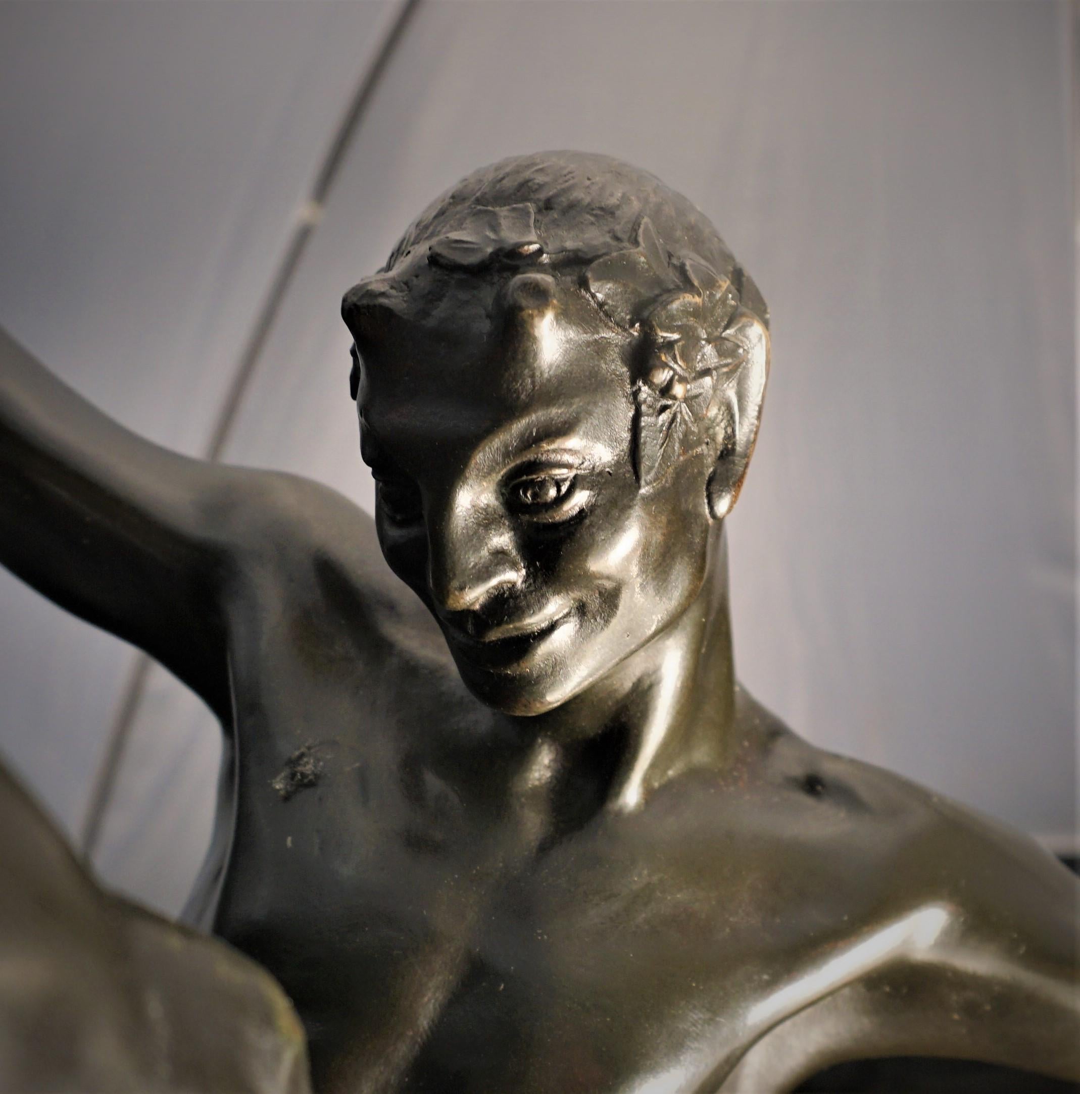 Art Deco Bronze Sculpture Dancing Satyr  4