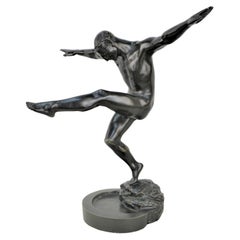 Art Deco Bronze Sculpture Dancing Satyr 