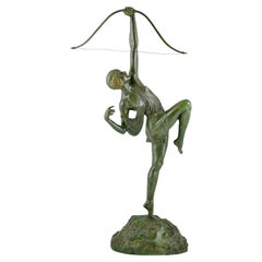 Art Deco Bronze Sculpture Diana Signed by Pierre Le Faguays, Susse Frères France