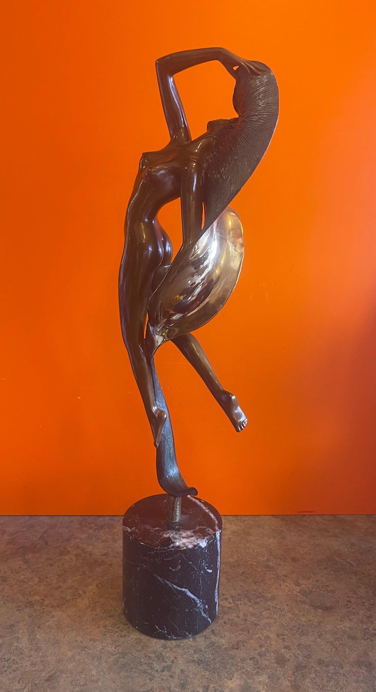 Art Deco Bronze Sculpture Entitled "Dance Step" by Angelo Basso For