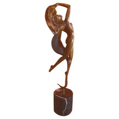 Antique Art Deco Bronze Sculpture Entitled "Dance Step" by Angelo Basso