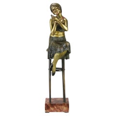 Art Deco Bronze Sculpture entitled "Little Rouge" by Demetre Chiparus