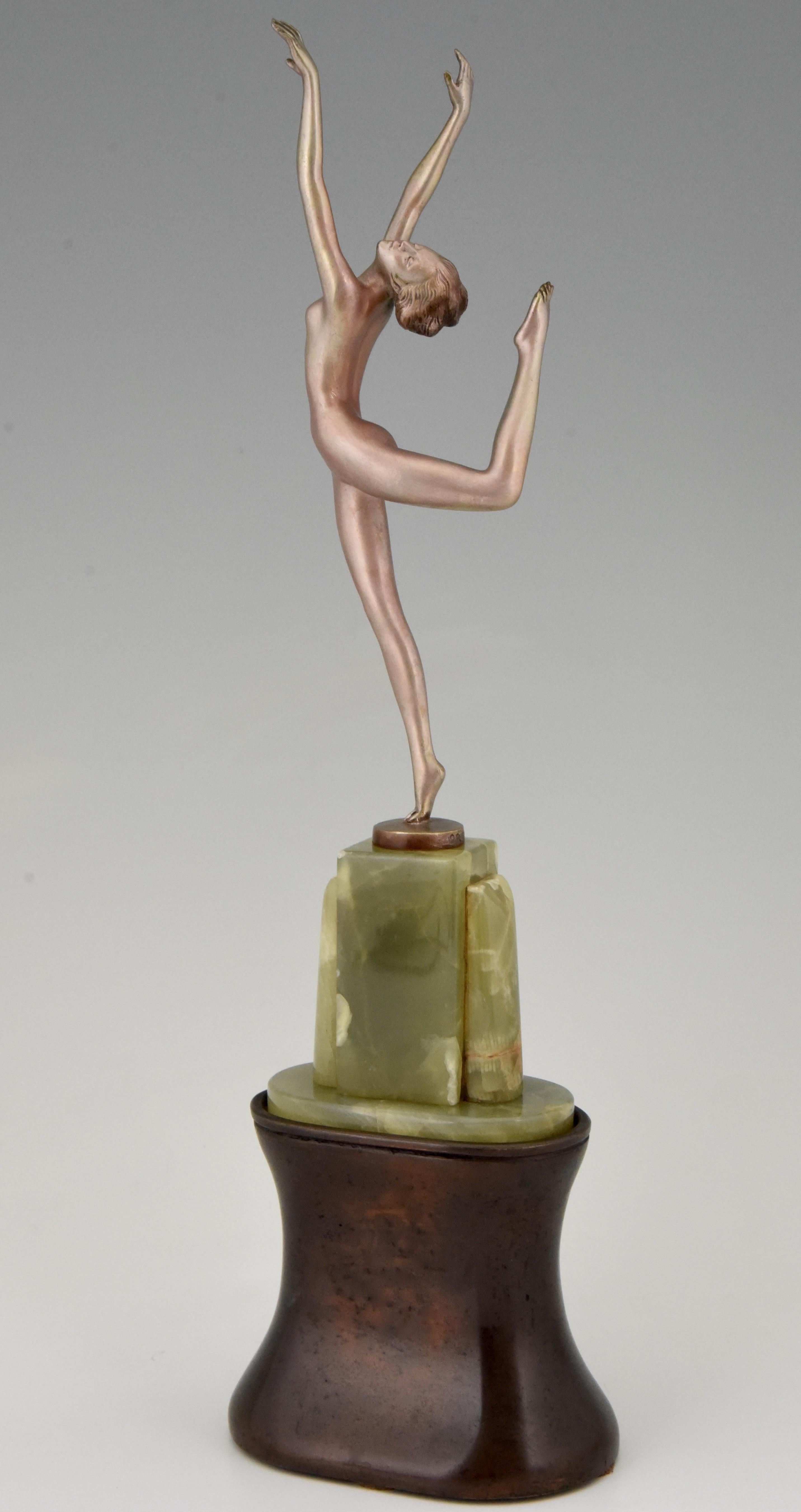Art-déco-Bronze-Skulptur der weiblichen Akt Tänzerin Joseph Lorenzl, 1925, Österreich 1