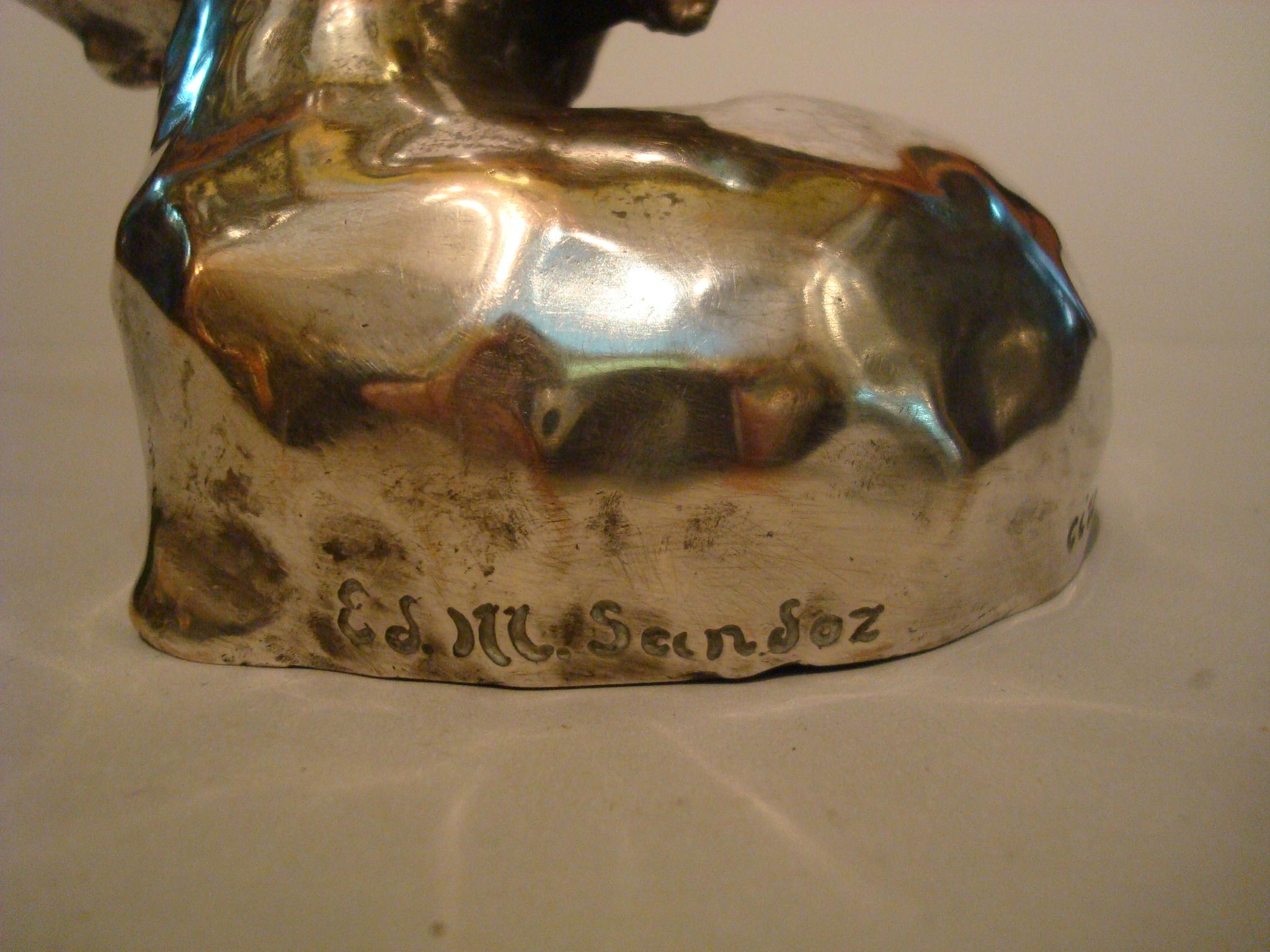 Sculpture en bronze Art déco Fennec, Renard par Edouard-Marcel Sandoz, France Bon état - En vente à Buenos Aires, Olivos