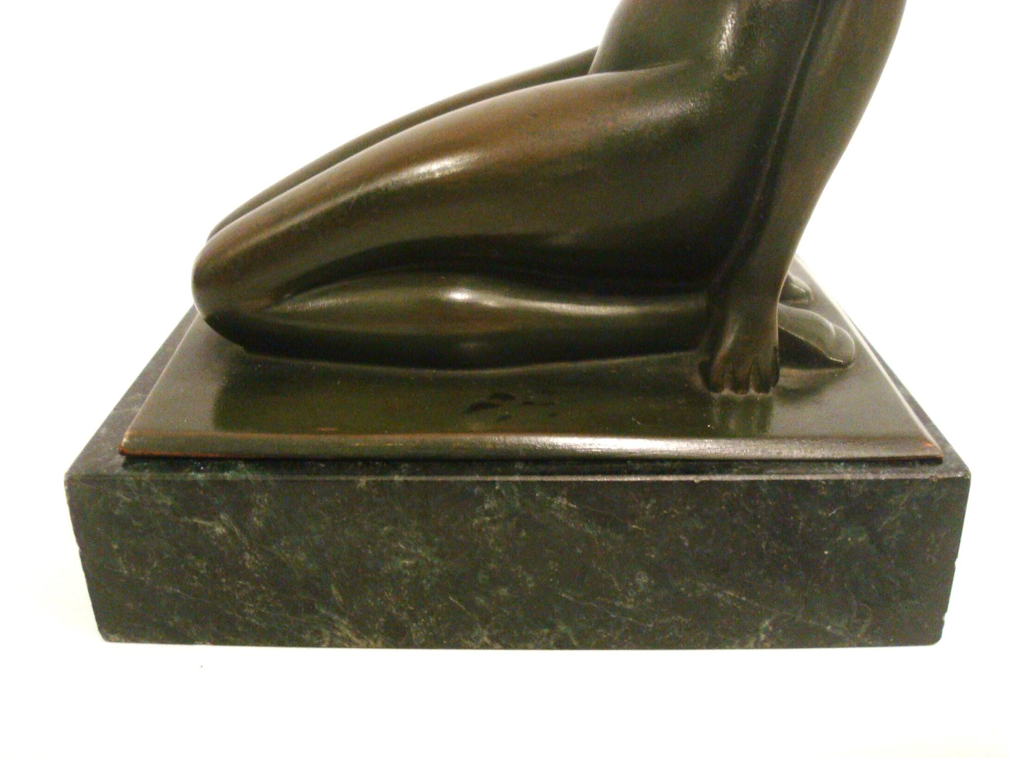 Art Deco Bronze Sculpture Figure of a Naked Woman by Sibylle May, France 1920´s For Sale 5