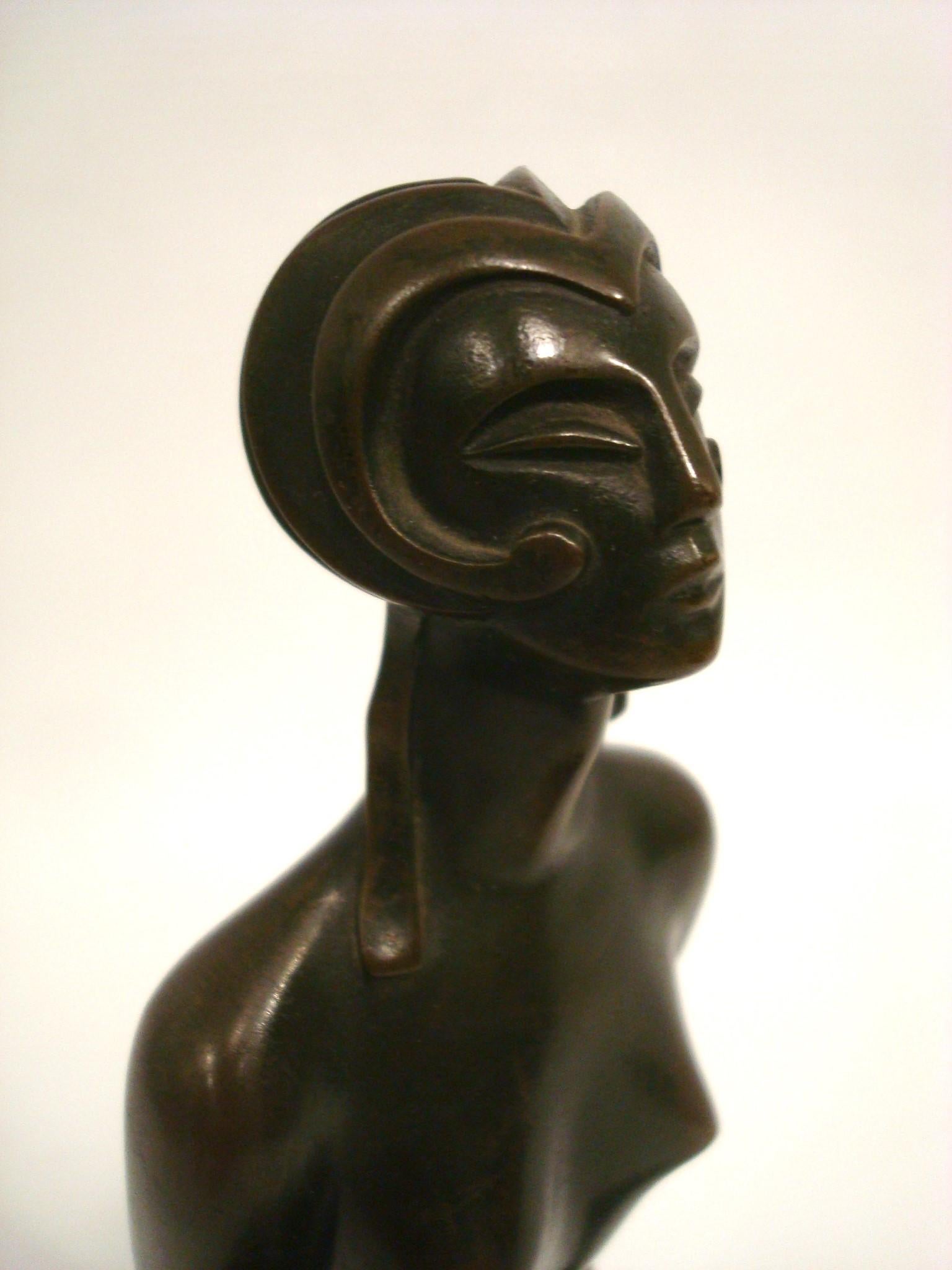 Art Deco Bronze Sculpture Figure Of A Naked Woman By Sibylle May