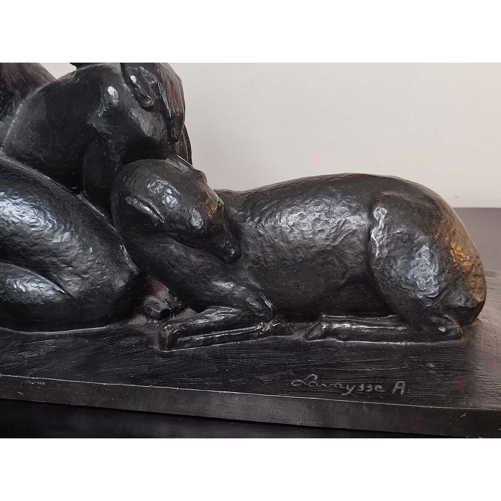 Early 20th Century Art Deco Bronze Sculpture Goddess of the Hunt by Andre Lavaysse, Susse Freres For Sale