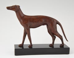 Art Deco Bronze Sculpture Greyhound Dog Jean Luc 1930 France