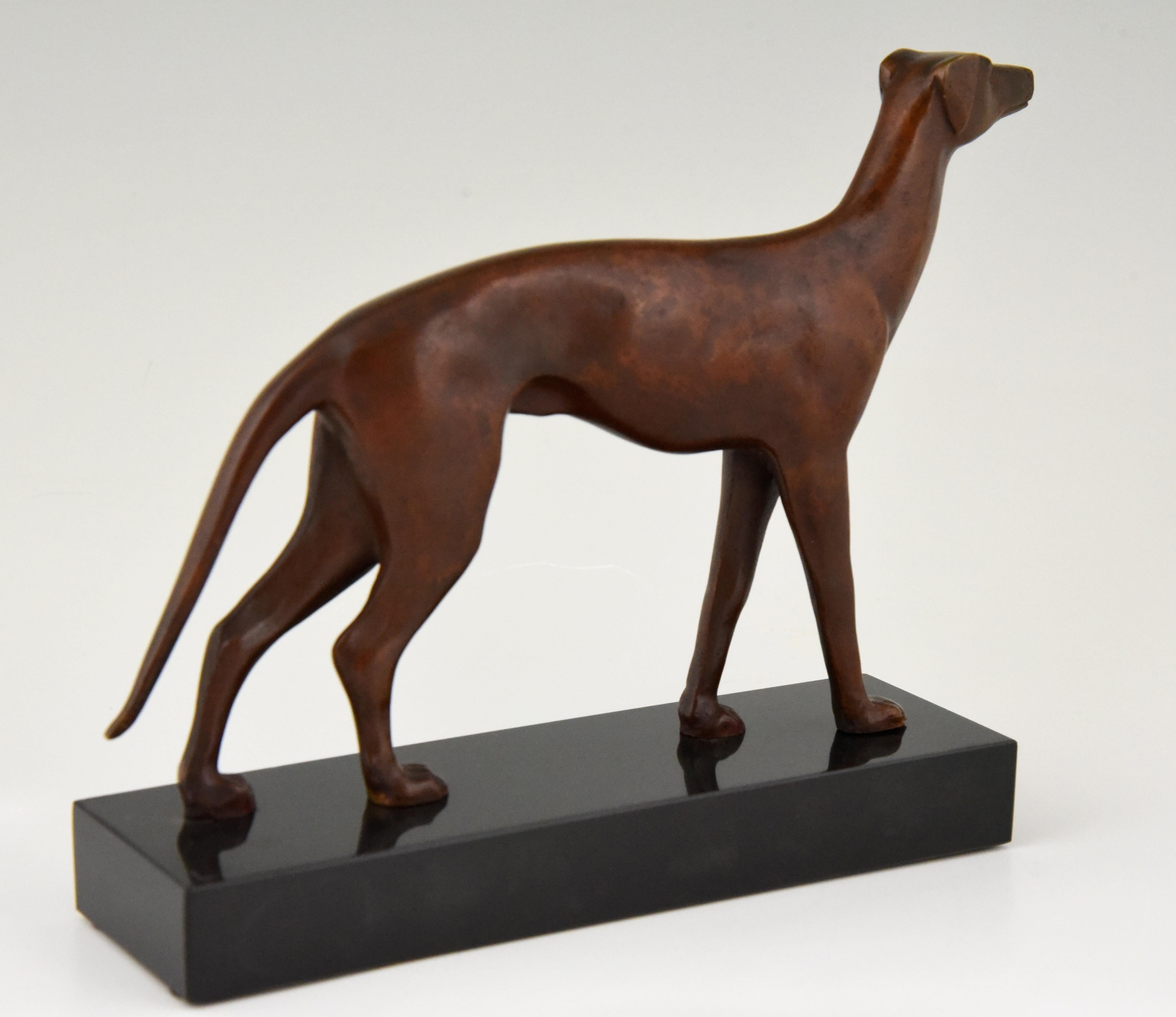 art deco greyhound statue