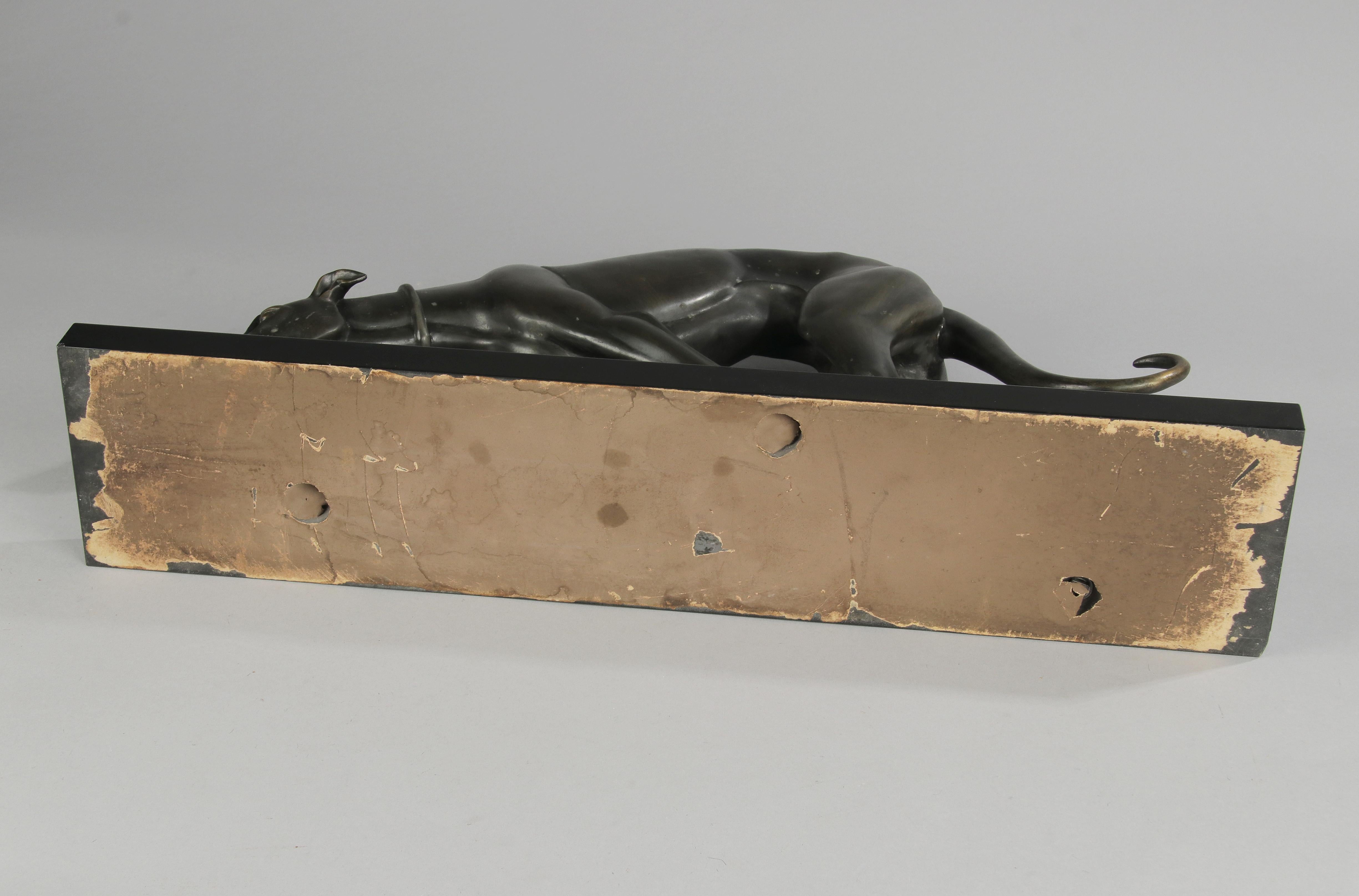 Art Deco Bronze Sculpture Greyhound / Whippet by Irénée Rochard For Sale 14