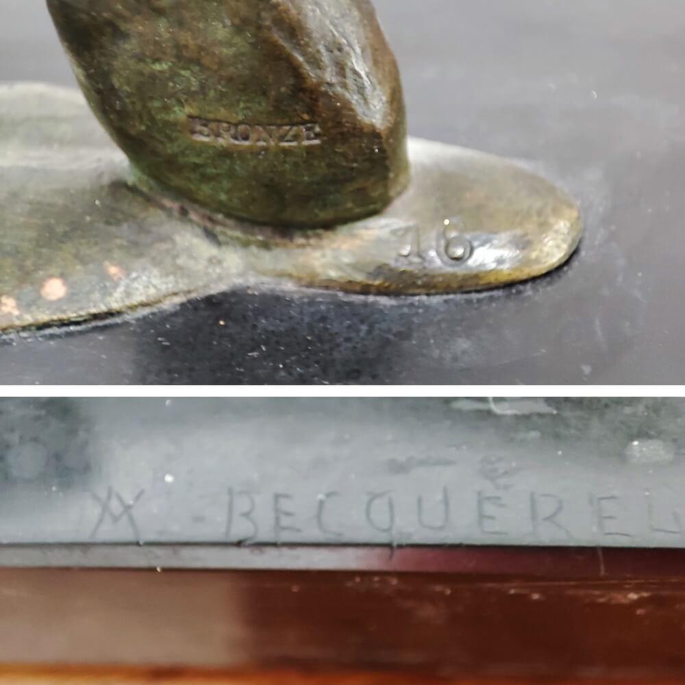 Art Deco Bronze Sculpture Jumping Trouts by André Vincent Becquerel For Sale 5
