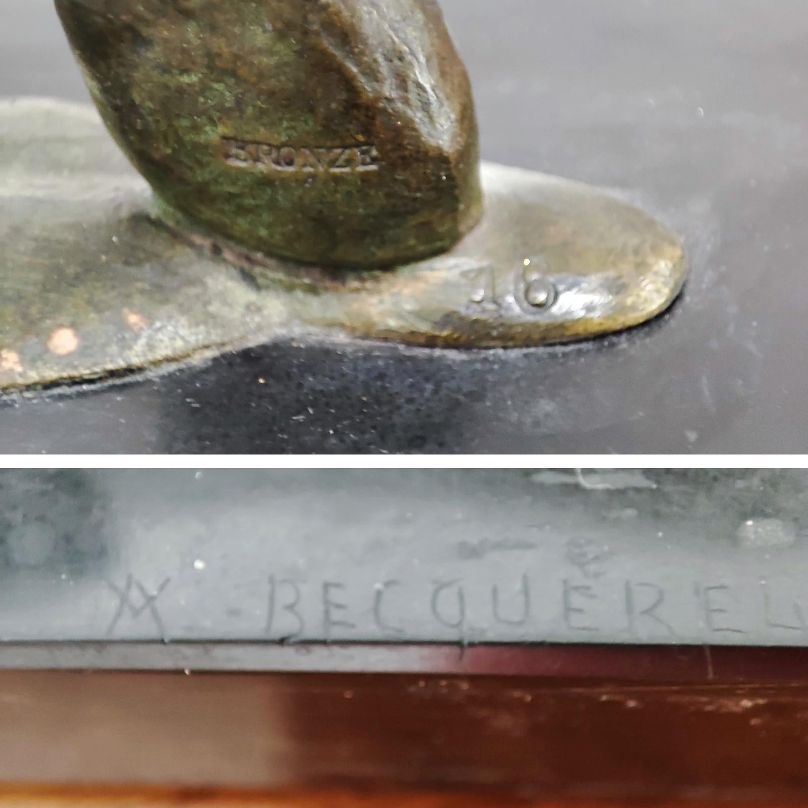Art Deco Bronzeskulptur Springende Forellen von André Vincent Becquerel im Angebot 3