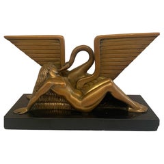 Art Deco Bronze Sculpture "Leda and Swan" by Marcel-Andre Bouraine