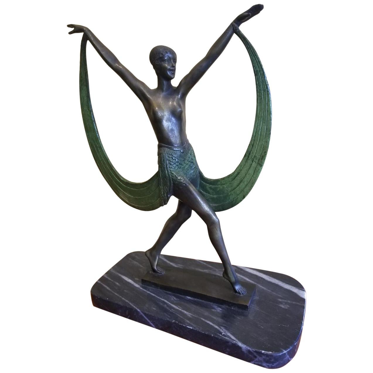 Art Deco Bronze Sculpture "Lysis" by French Artist  "Fayral" ‘Pierre Le Faguays’