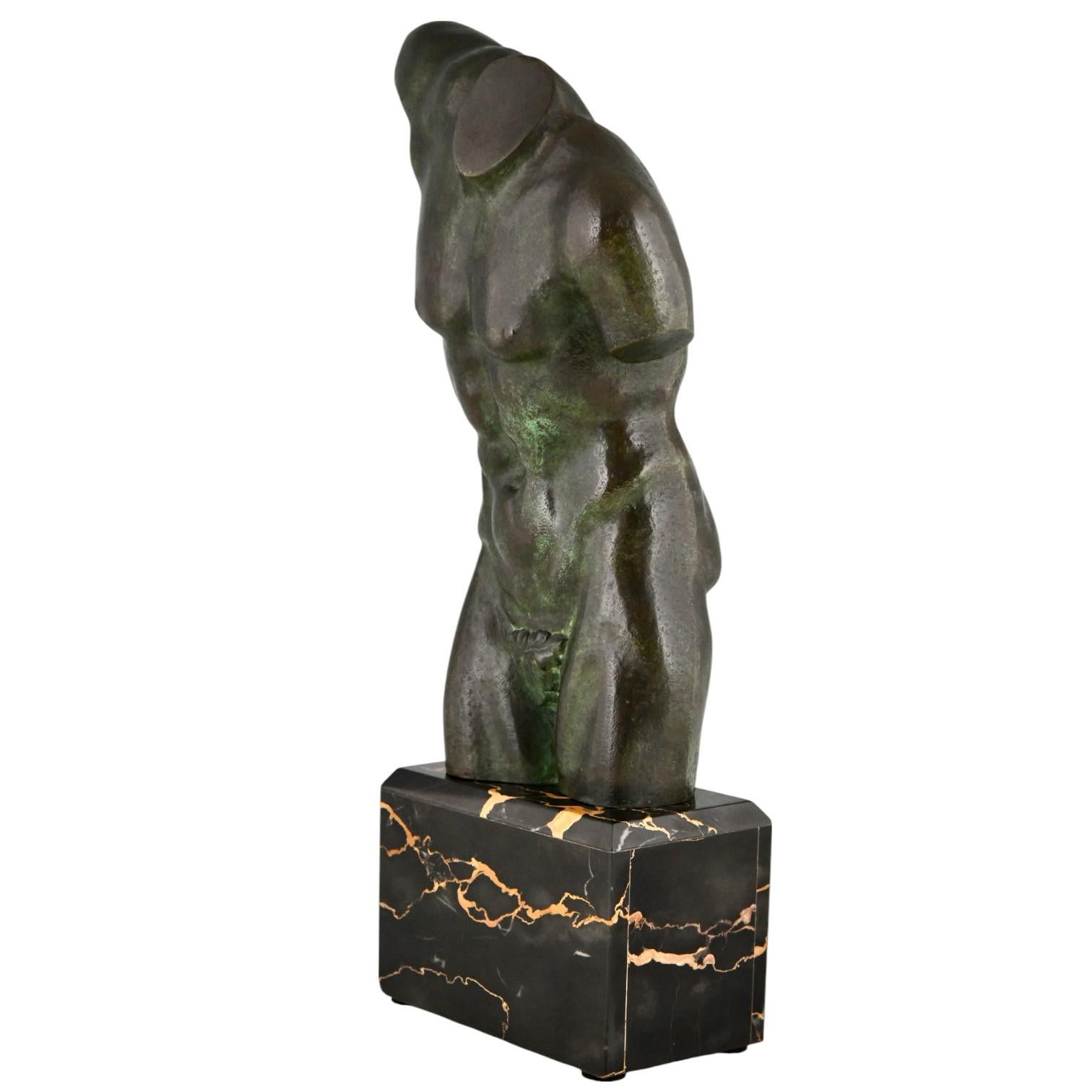 Bronzo Scultura in bronzo Art Déco torso maschile Francia 1930 in vendita