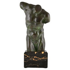 Art Deco bronze sculpture male torso France 1930