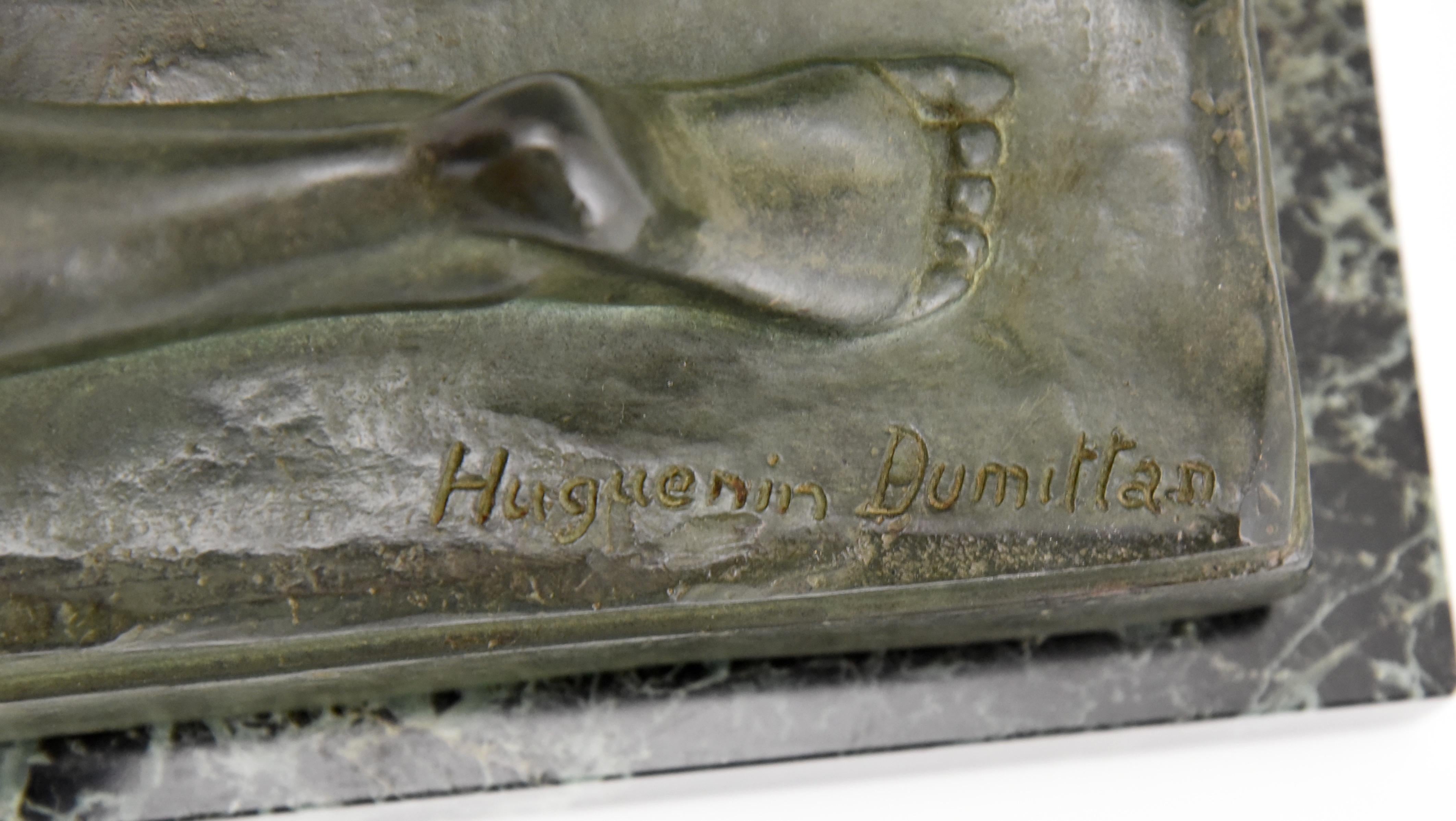 Art Deco Bronze Sculpture Mère et Child Motherhood André Huguenin Dumittan 3