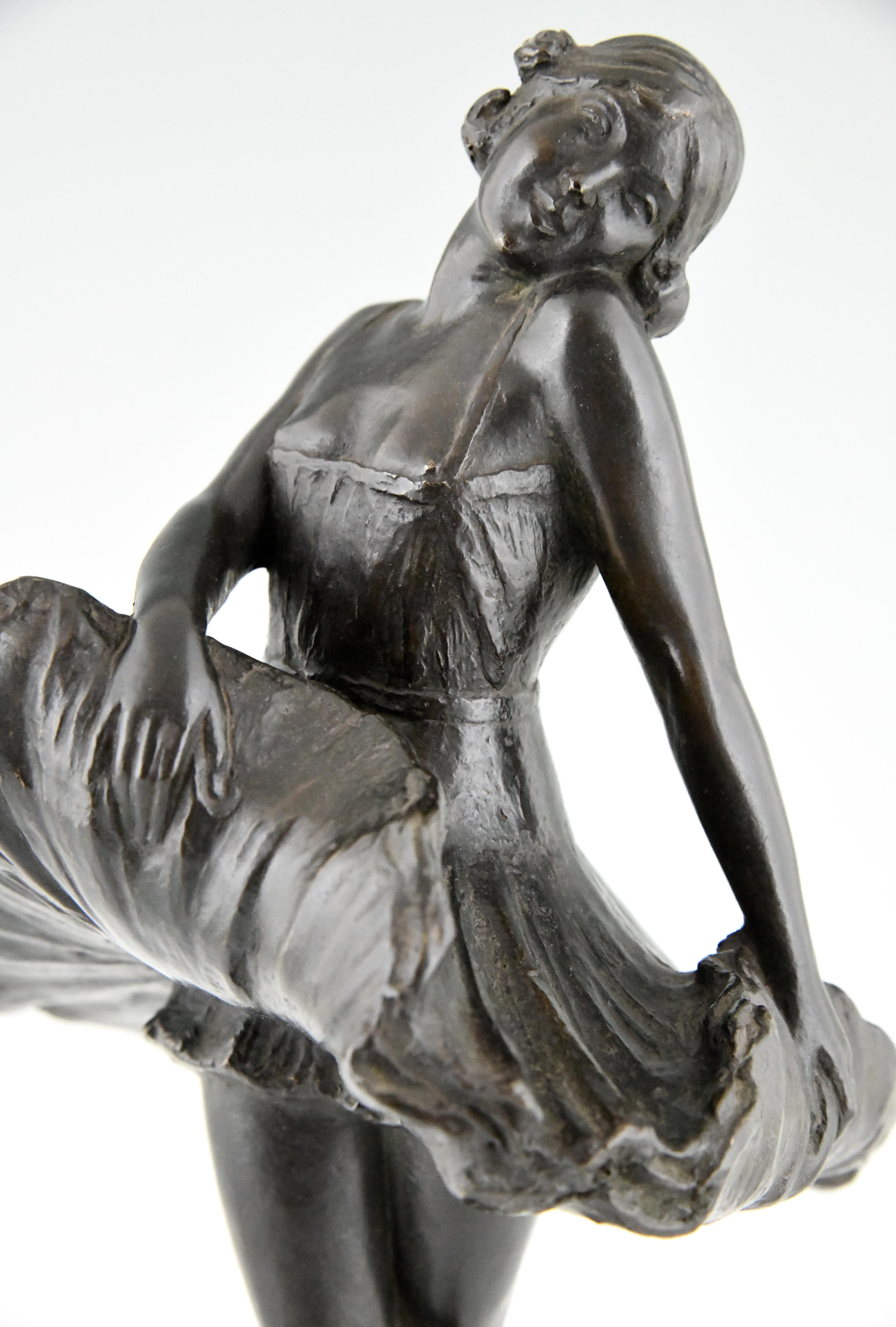 Art Deco Bronze Sculpture of a Ballerina Enrico Manfredo Di Palma-Falco  1930 1