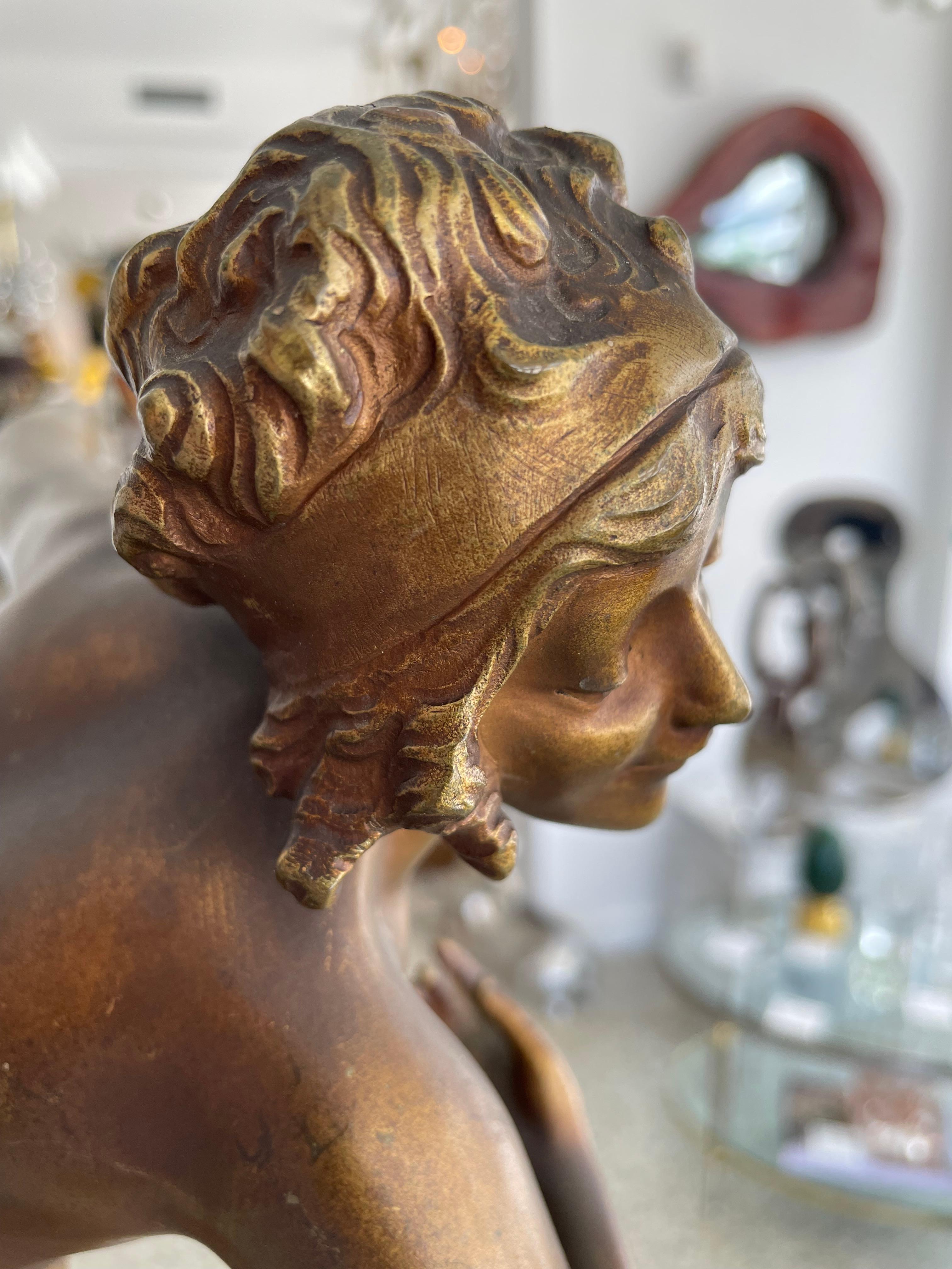 Art Deco Bronze Sculpture of a Dancer by P. Philips In Good Condition For Sale In West Palm Beach, FL