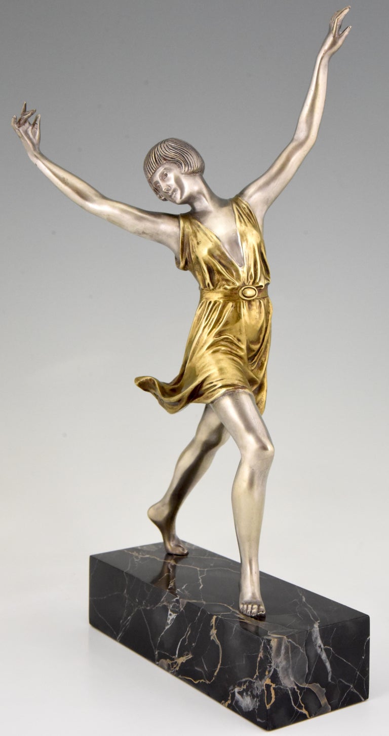 Art Deco Bronze Sculpture Of A Dancer Charles Muller France 1925 At 1stdibs 