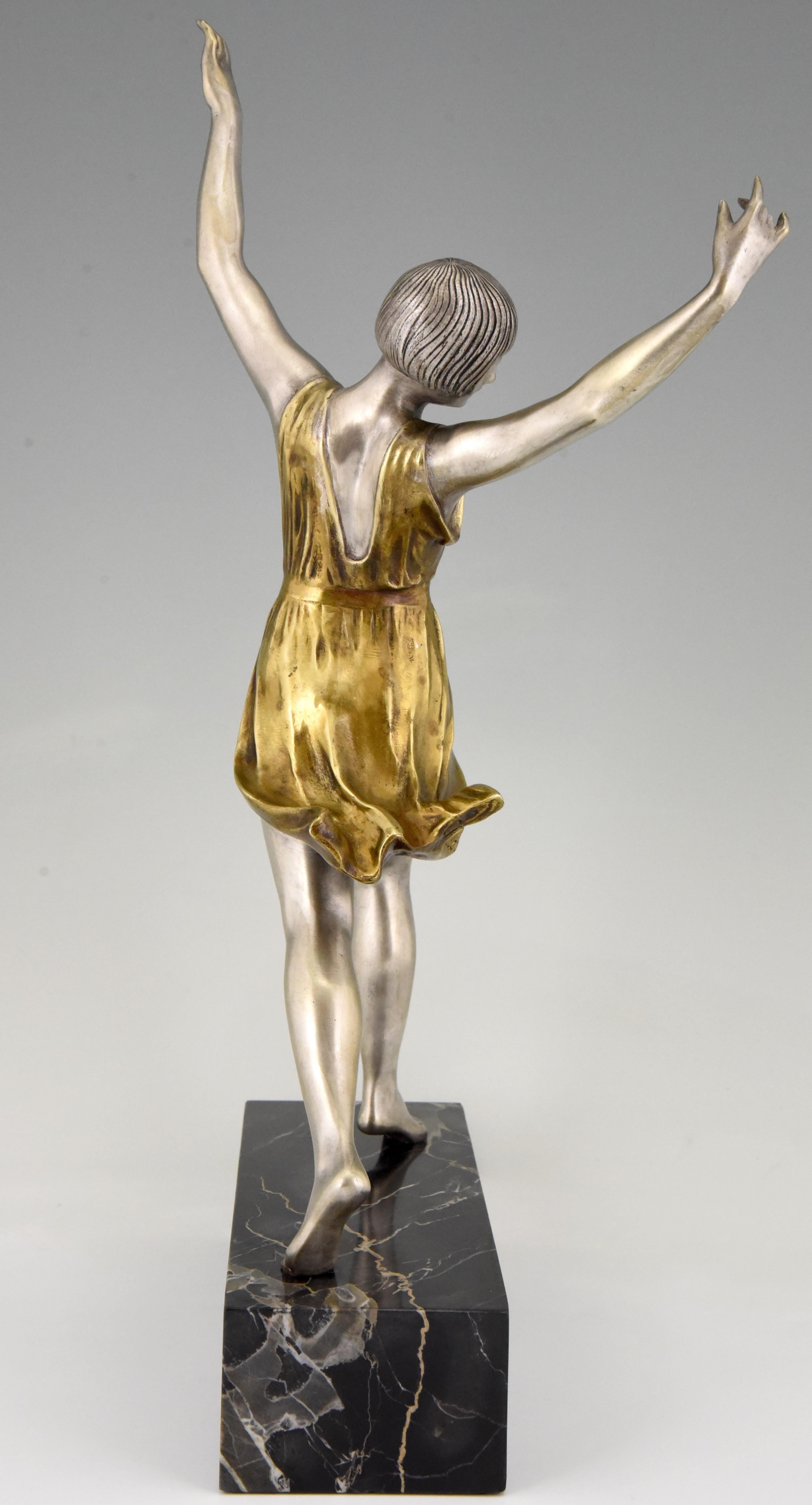 Art Deco Bronze Sculpture of a Dancer Charles Muller, France, 1925 1