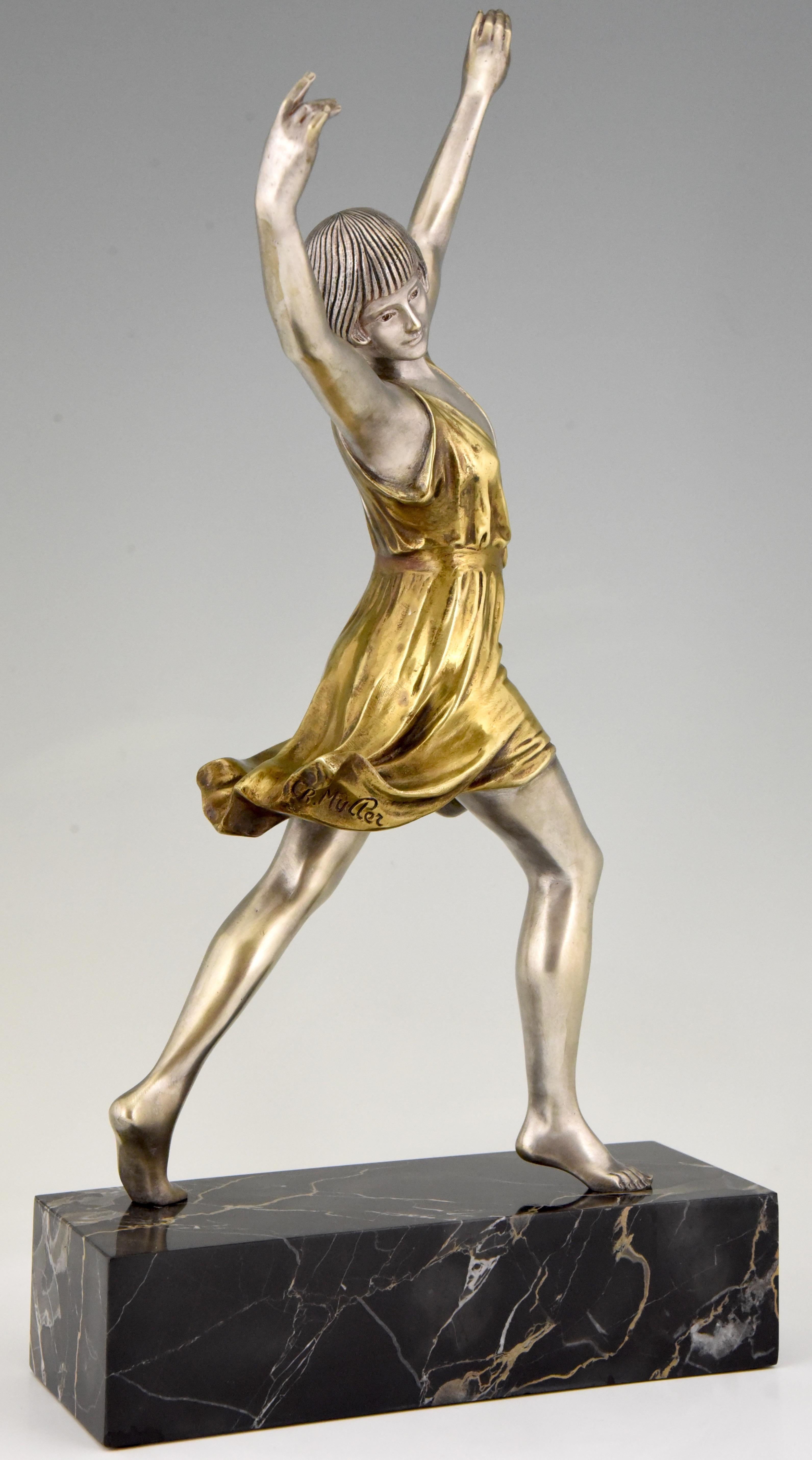 Art Deco Bronze Sculpture of a Dancer Charles Muller, France, 1925 2