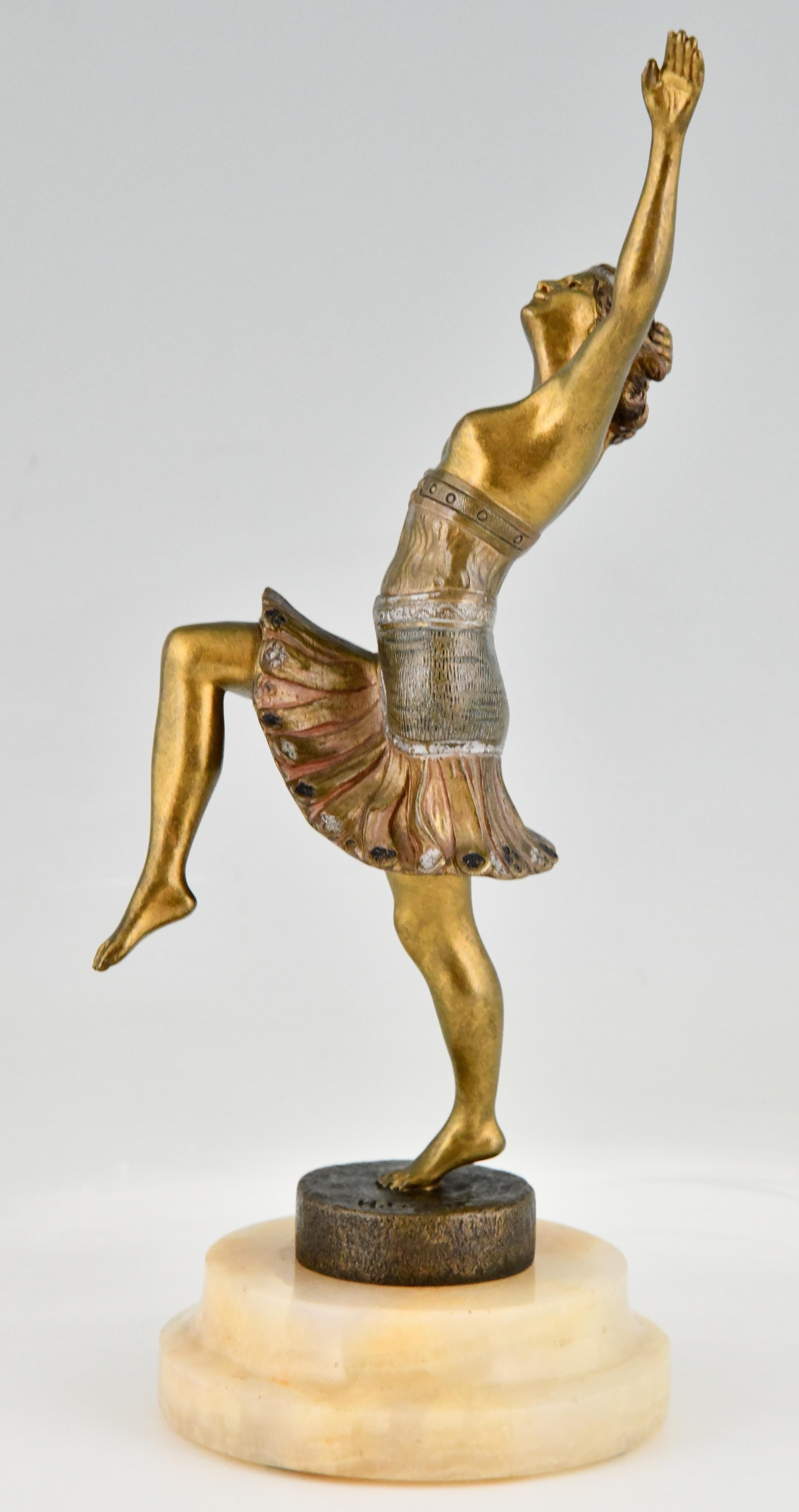 Art Deco Bronze Sculpture of a Dancer Signed by Henry Fugère 1925 In Good Condition In Antwerp, BE