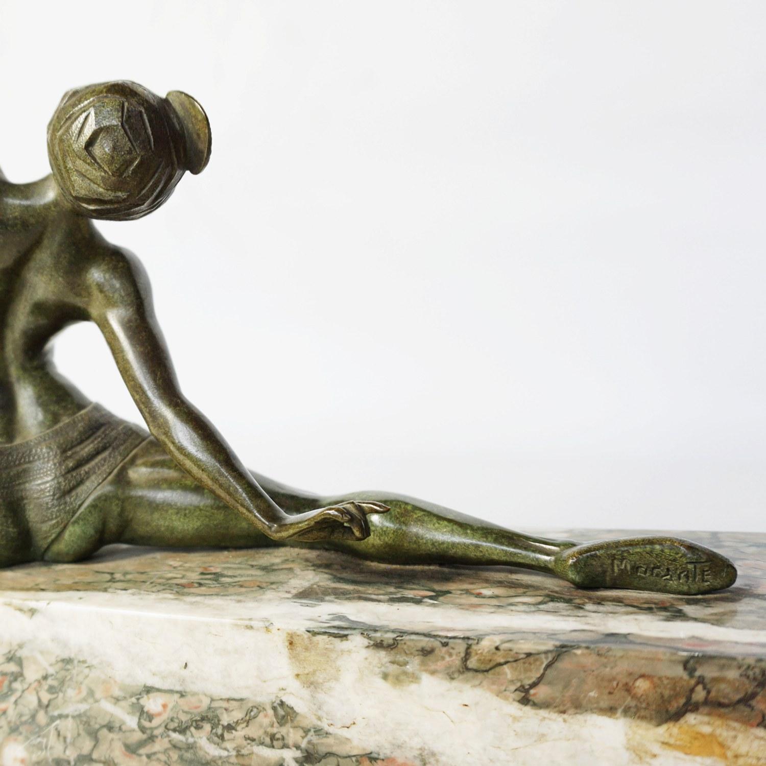 Art Deco Bronze Sculpture of a Dancing Lady by Morante, French, circa 1925 7