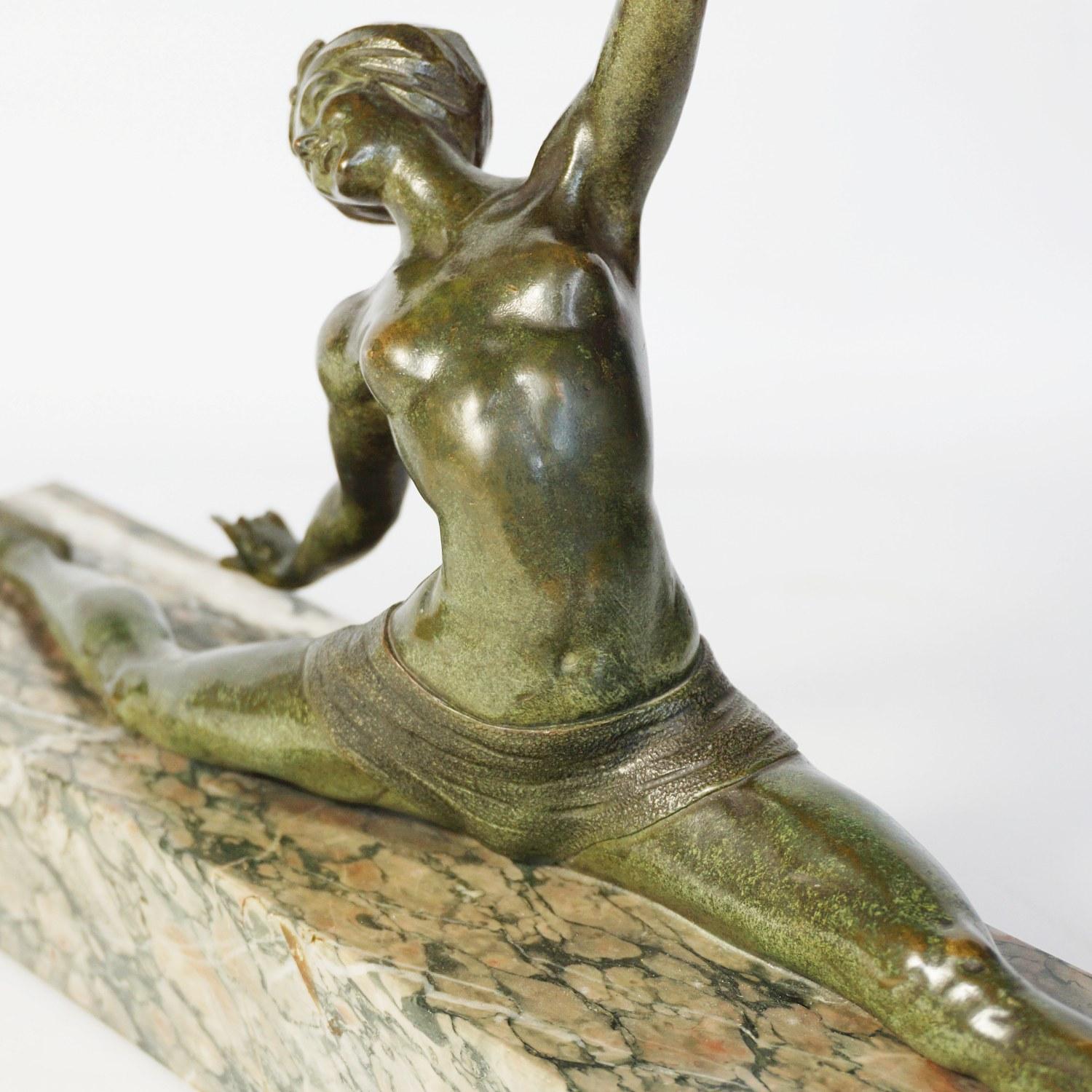 Art Deco Bronze Sculpture of a Dancing Lady by Morante, French, circa 1925 8