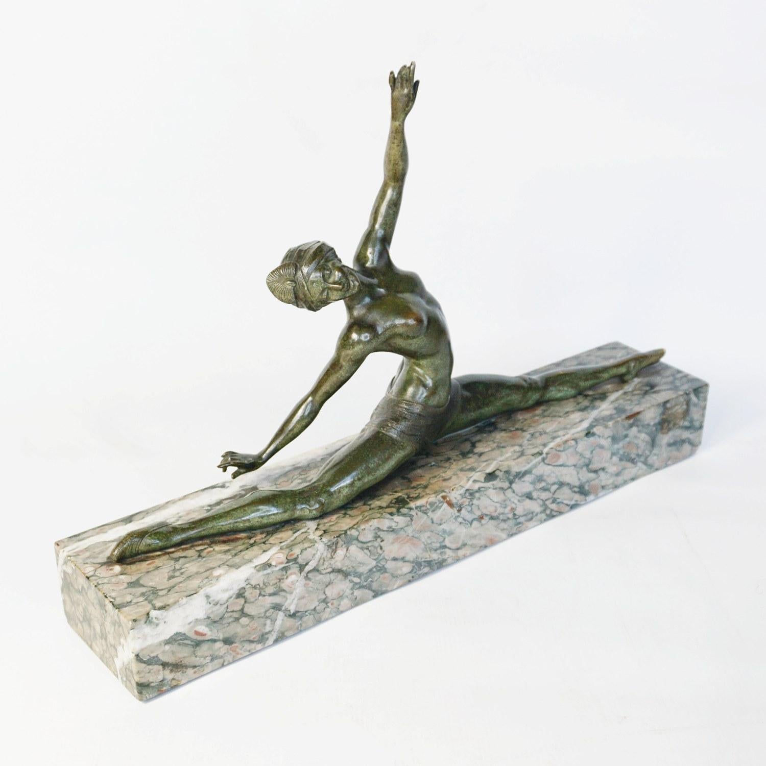 Art Deco Bronze Sculpture of a Dancing Lady by Morante, French, circa 1925 In Good Condition In Forest Row, East Sussex