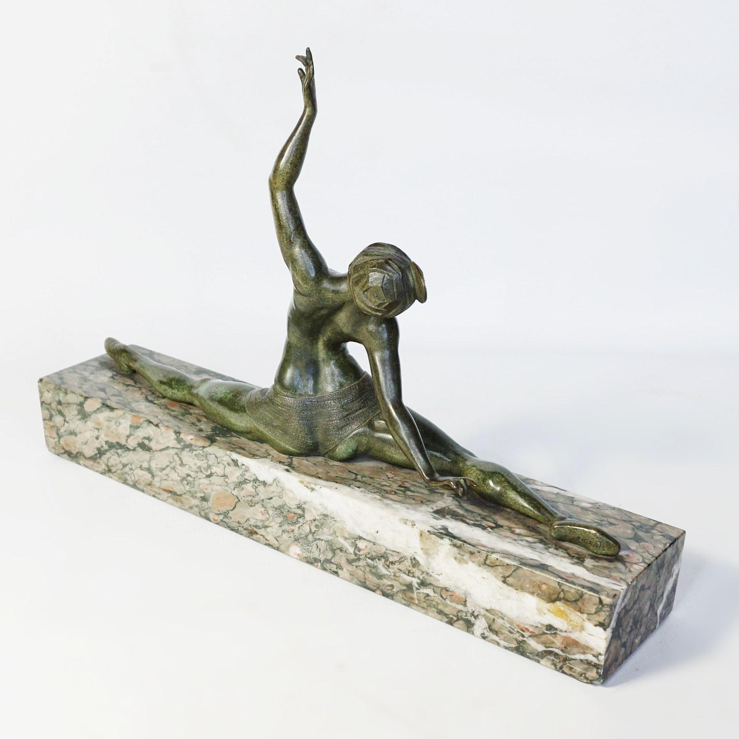 Art Deco Bronze Sculpture of a Dancing Lady by Morante, French, circa 1925 3