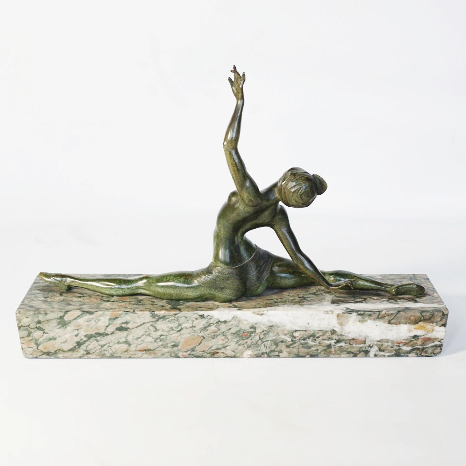 Art Deco Bronze Sculpture of a Dancing Lady by Morante, French, circa 1925 4