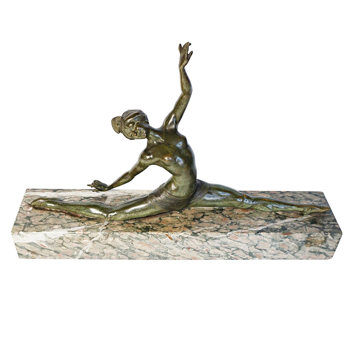 Art Deco Bronze Sculpture of a Dancing Lady by Morante, French, circa 1925
