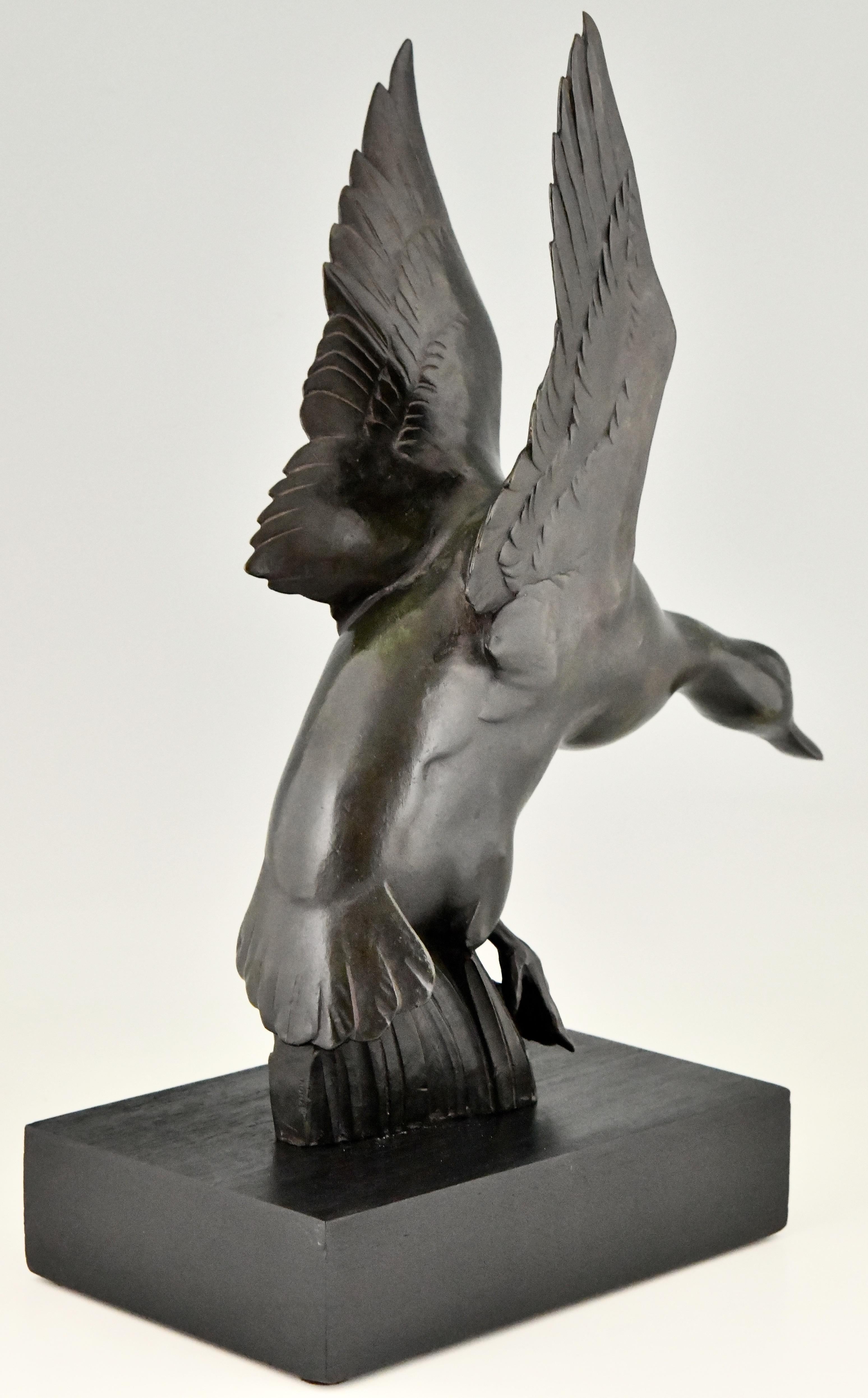 Art Deco Bronze Sculpture of a Duck by G.H. Laurent, France, 1925 1