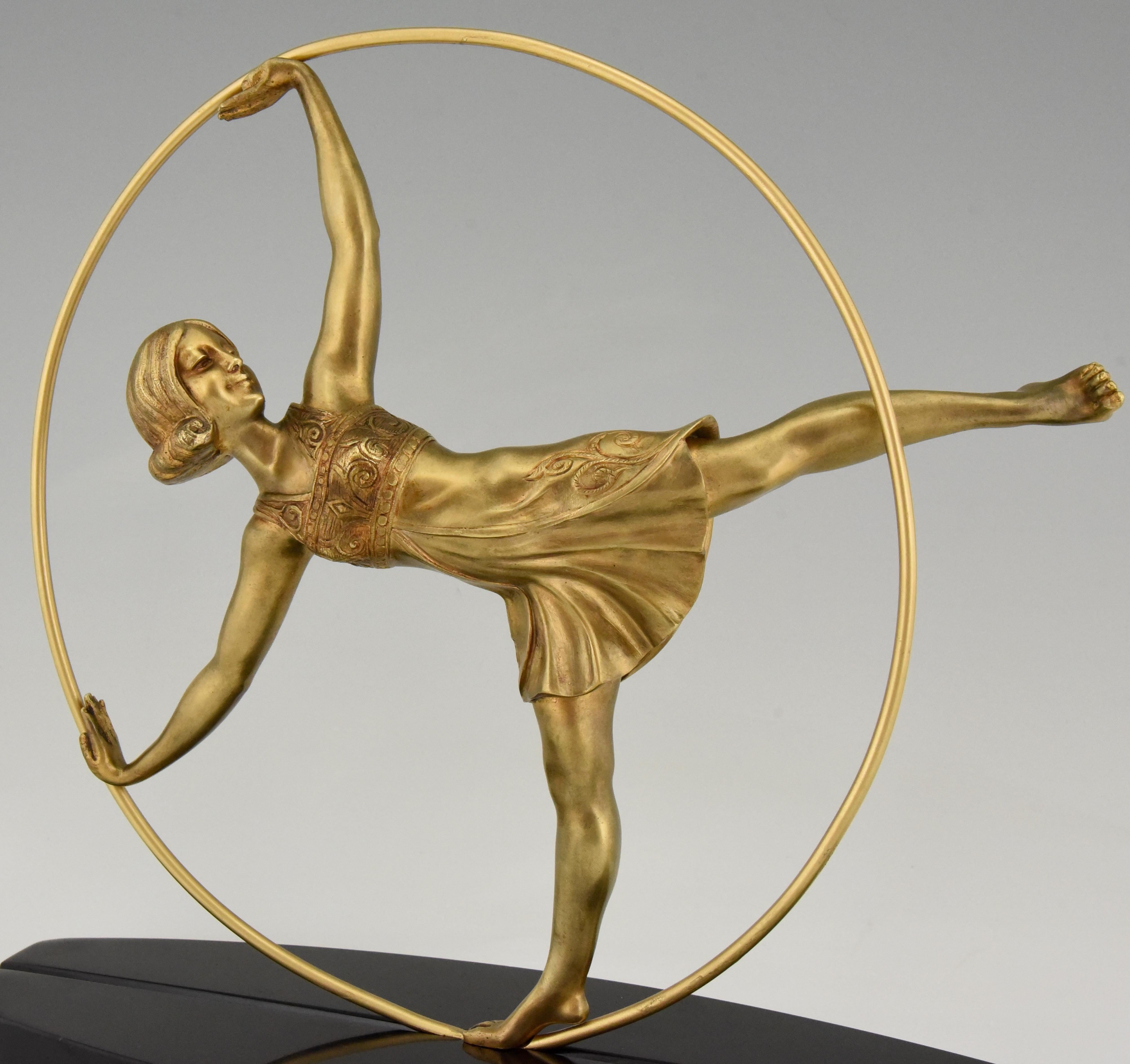 Art Deco Bronze Sculpture of a Hoop Dancer Samuel Lipchytz, 1920, France 4